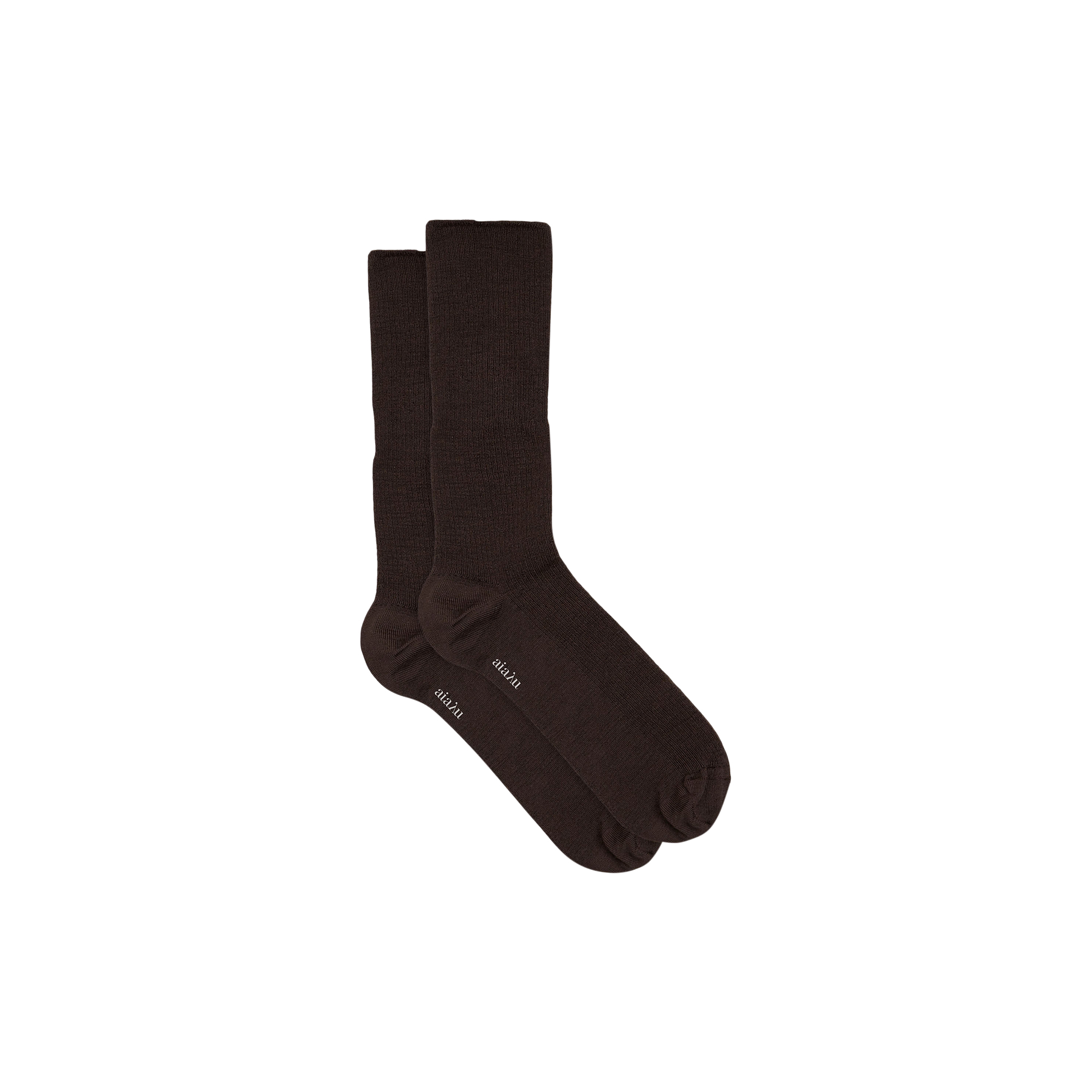 Aiayu - Wool Rib Socks, brown - 39-41