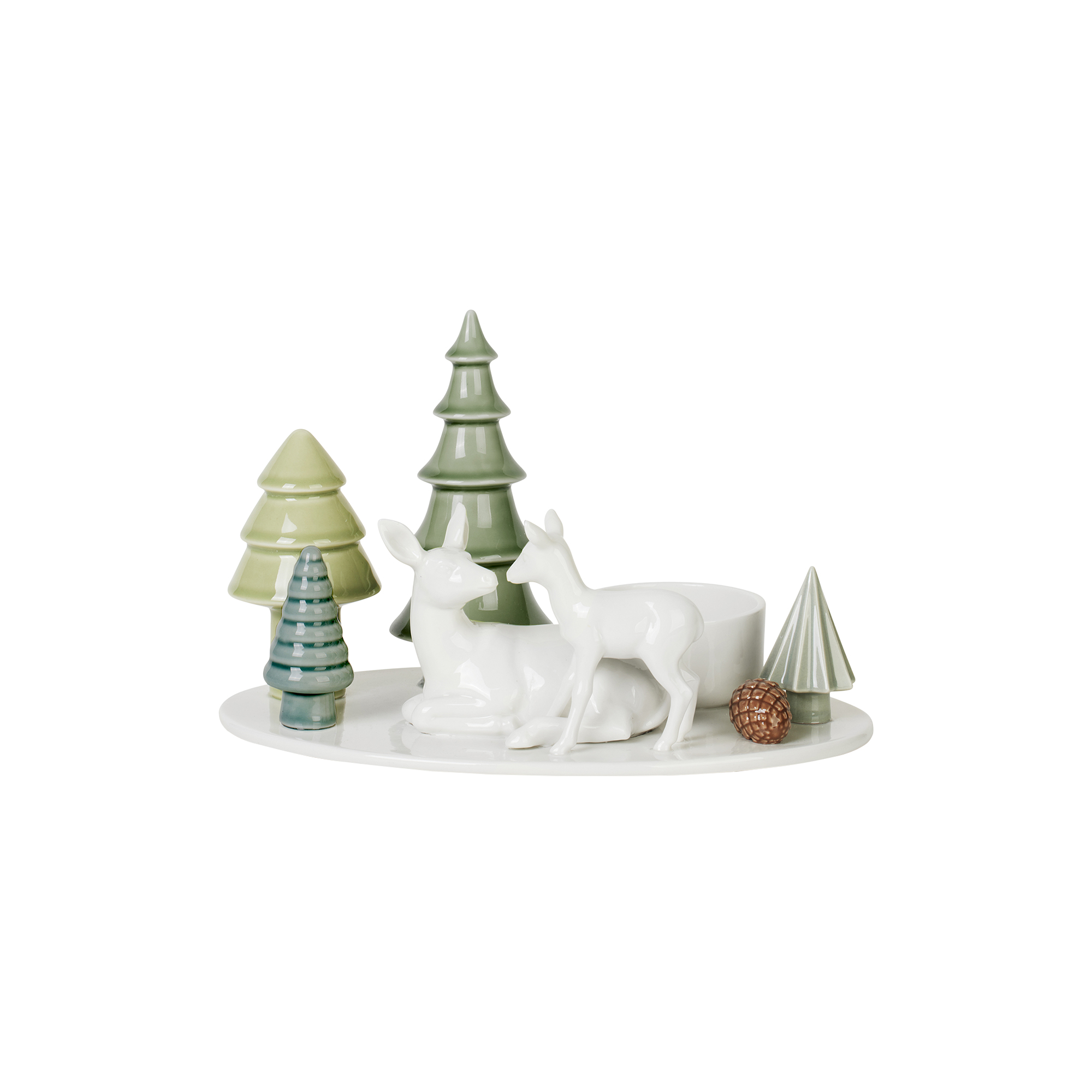 Dottir Nordic Design - Winter Stories Deer & Fawn lysestage til bloklys