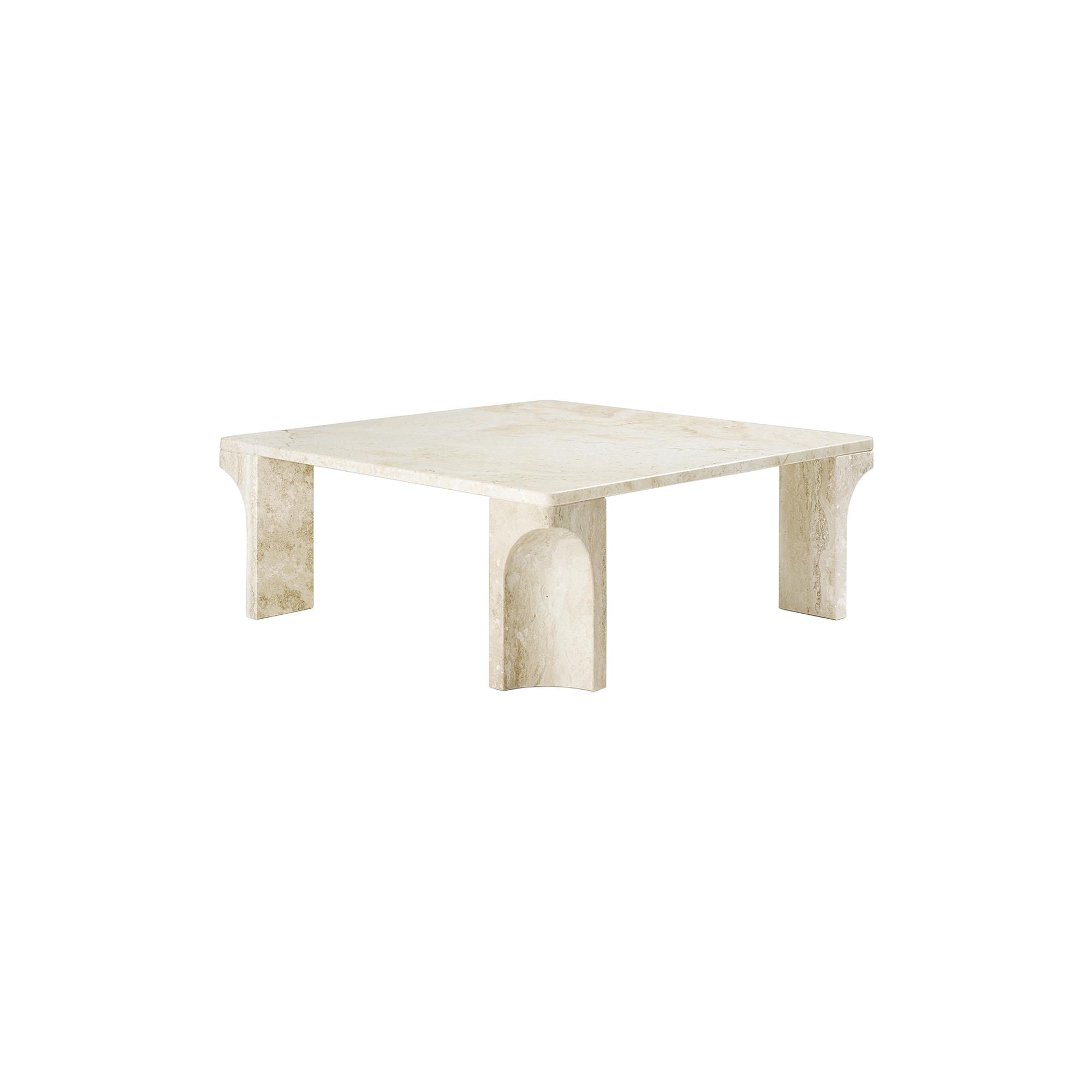 GUBI - Doric Square Coffee Table, neutral white - H: 30 x L: 80 x B: 80 cm.