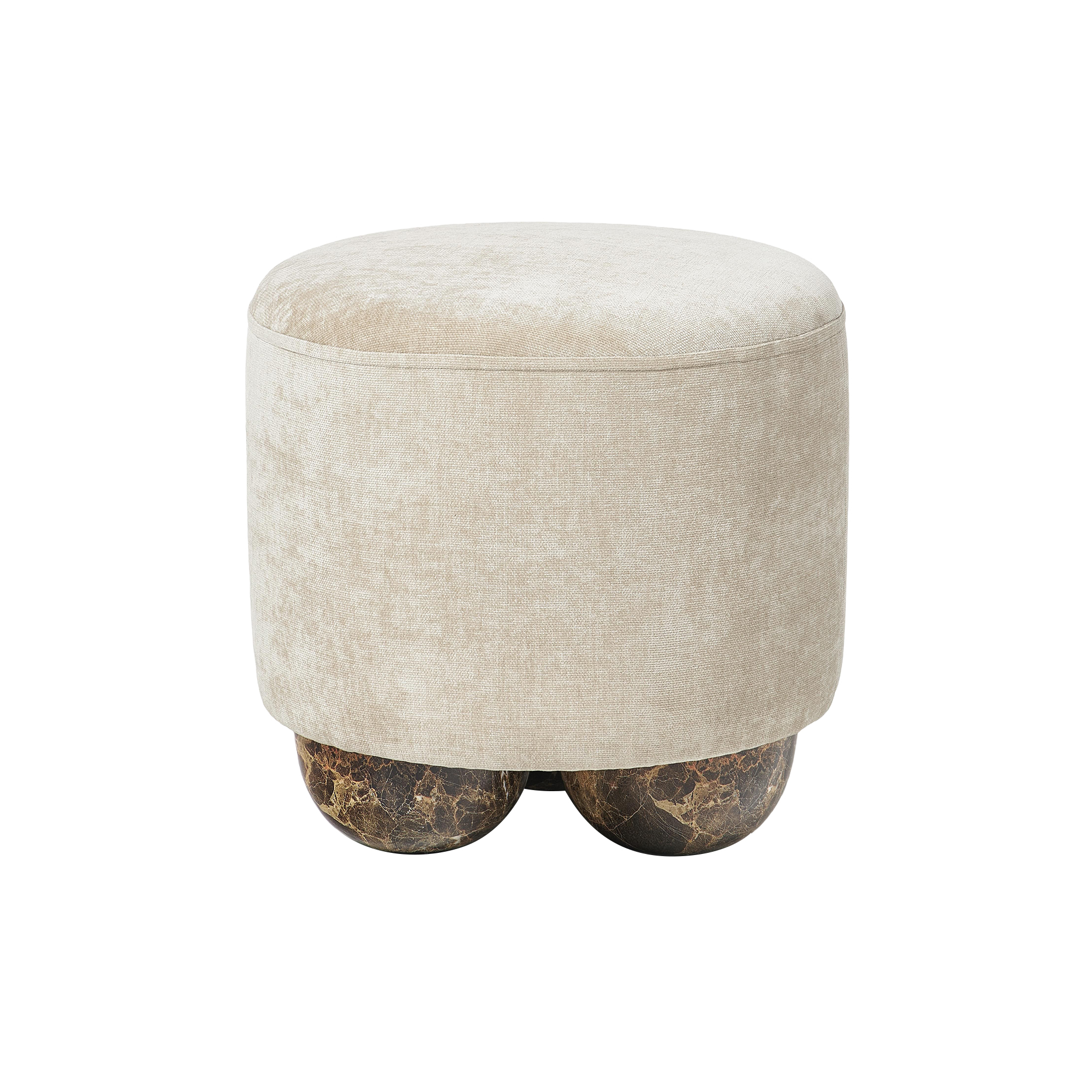 Westwing Collection - Lino Pouf, beige/light brown