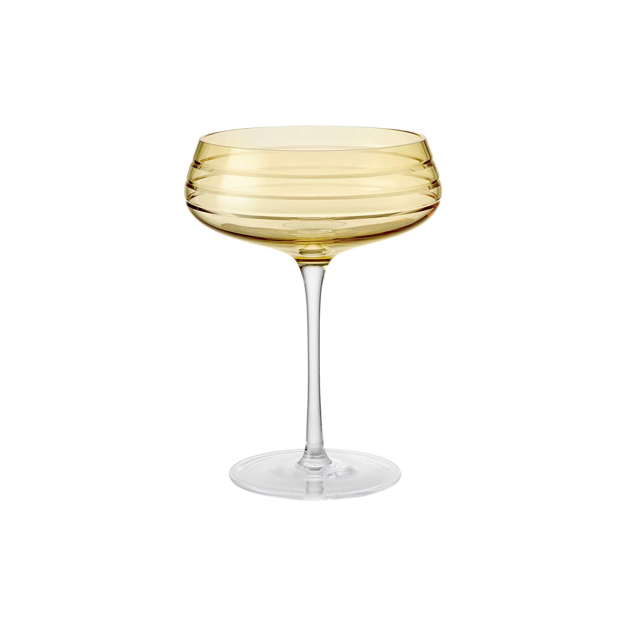 Louise Roe - Champagne Coupe Triple Cut, amber, Crystal Glass