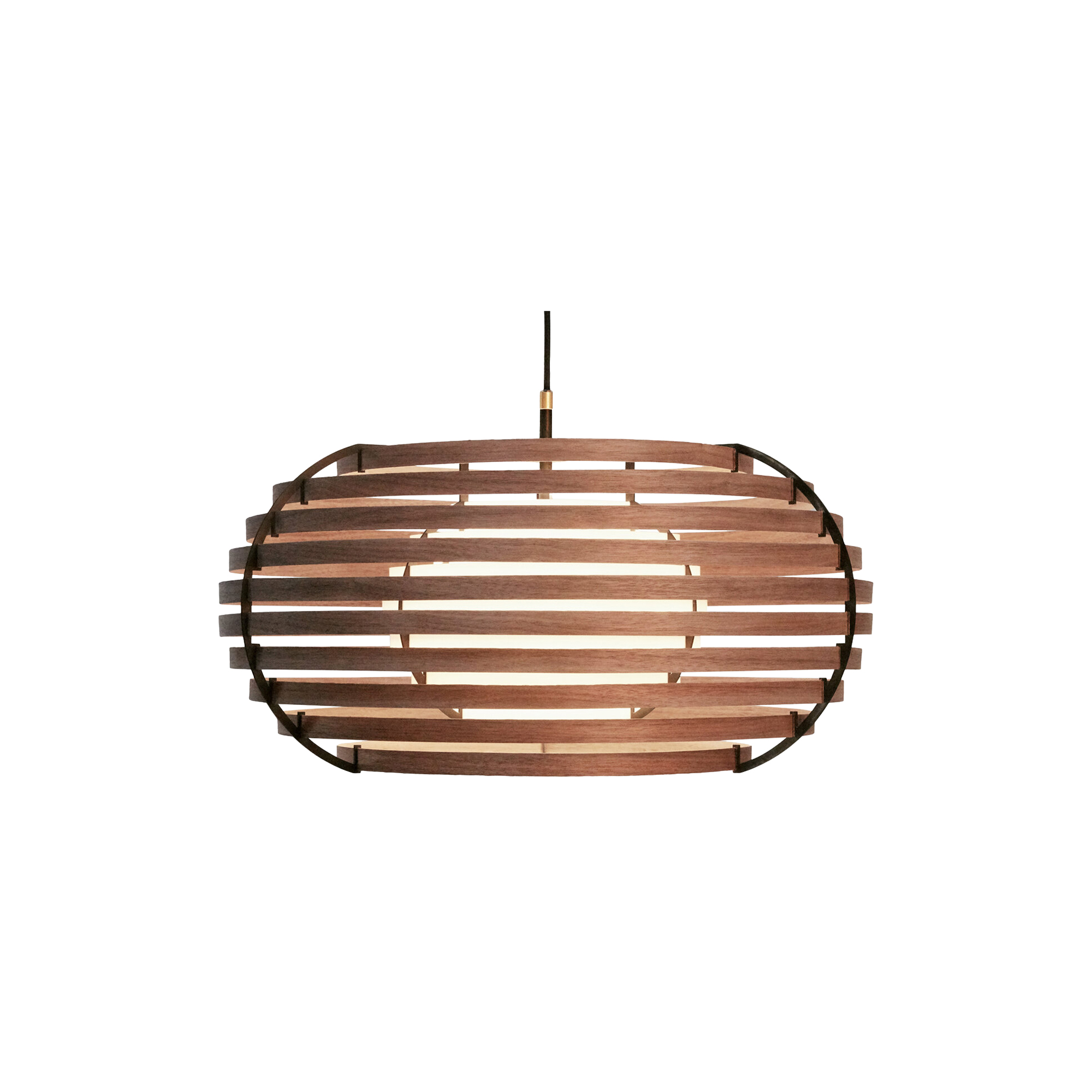 Brian Kirk - M60 pendel, valnød, Moon60 - H: 30 x Ø 60 cm.