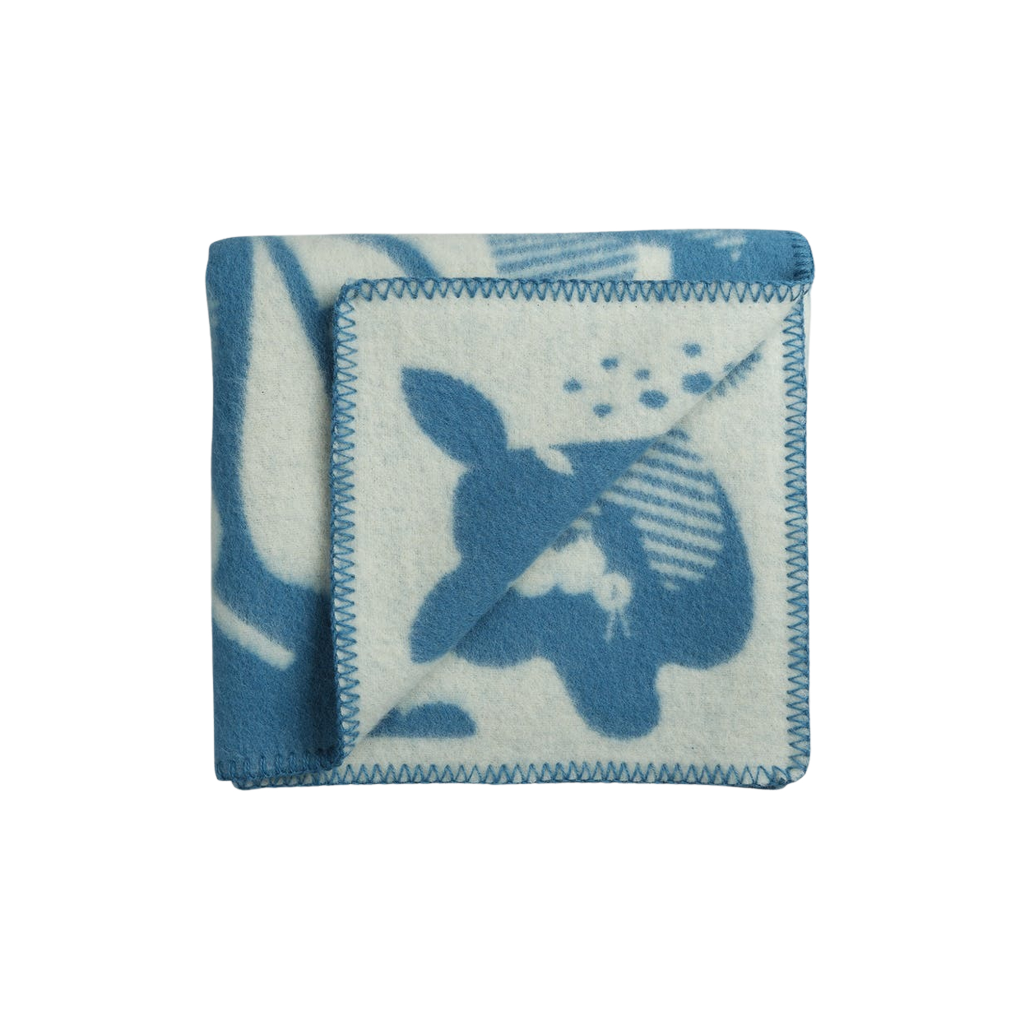 Røros Tweed - SKOGBUNN Half Size Throw, blue/natural