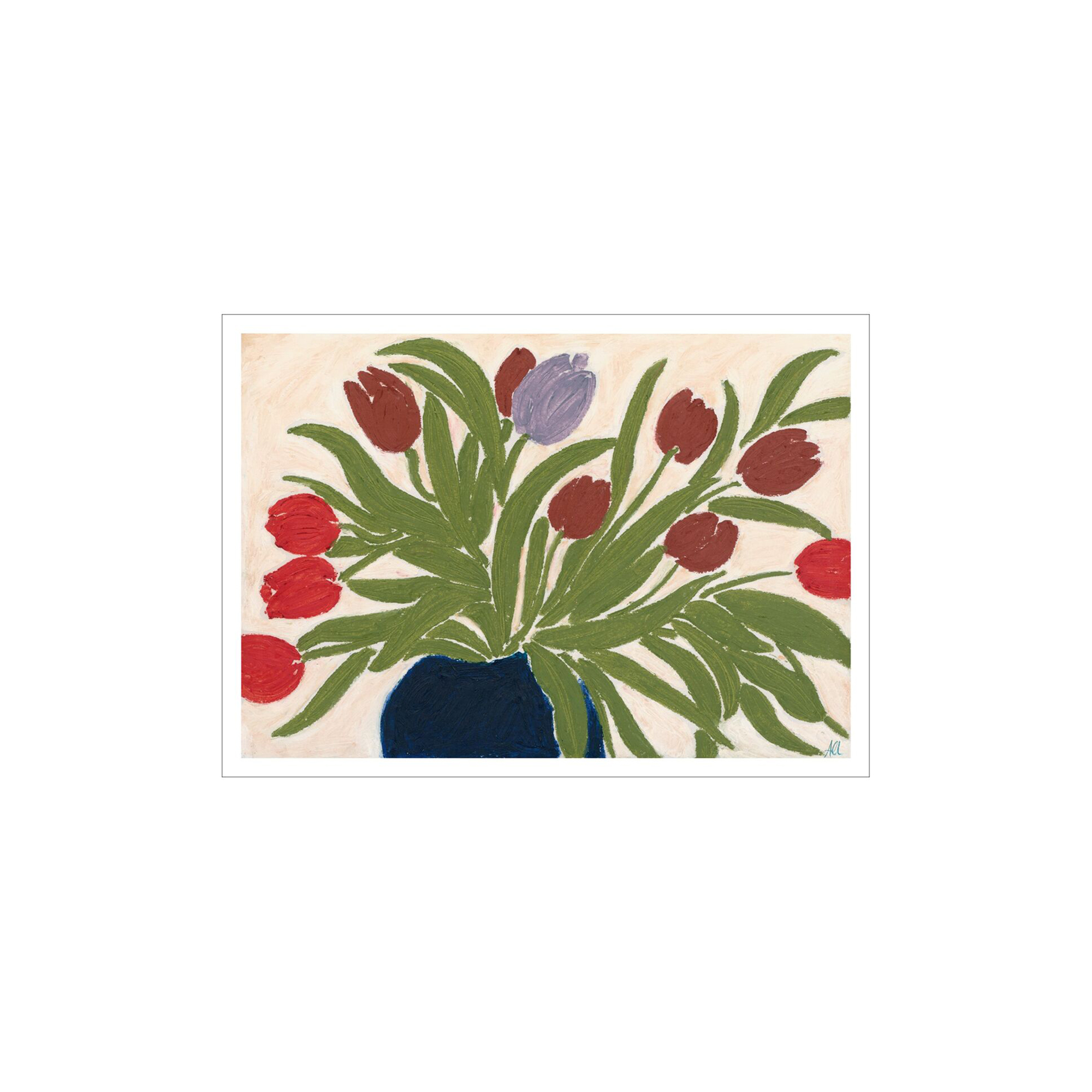 THE POSTER CLUB - Tulips in a Blue Vase - A4