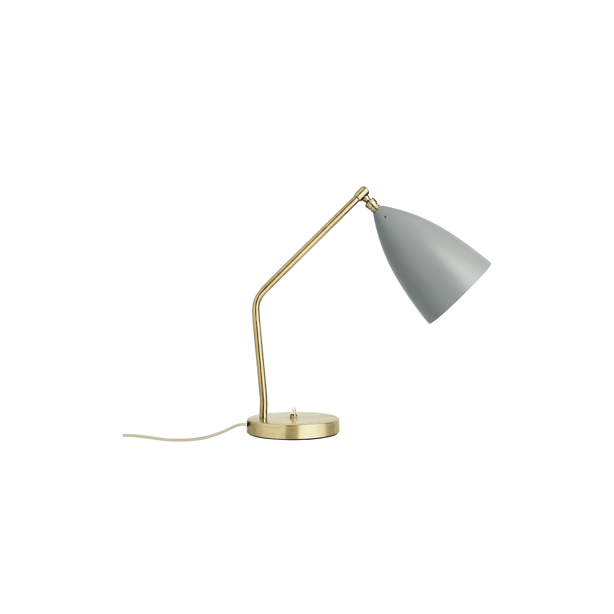 GUBI - Gräshoppa Table Lamp, dusty blue semi matt, Grashopper - H: 41 x Ø 15 cm.