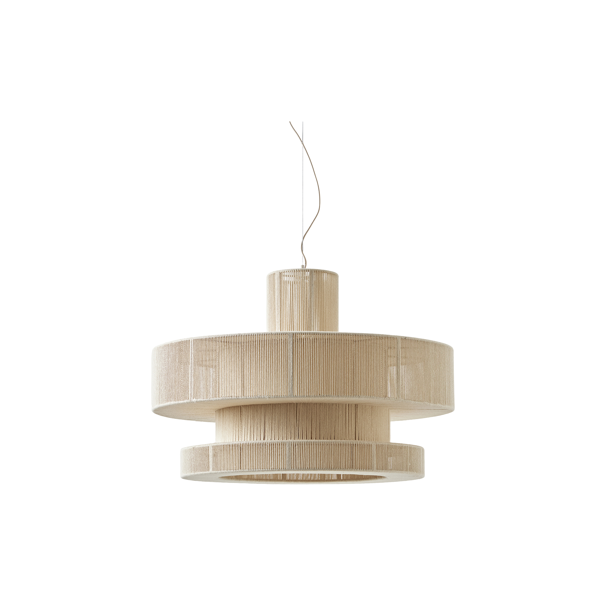 Westwing Collection - Lace Linen Thread Pendant, light beige