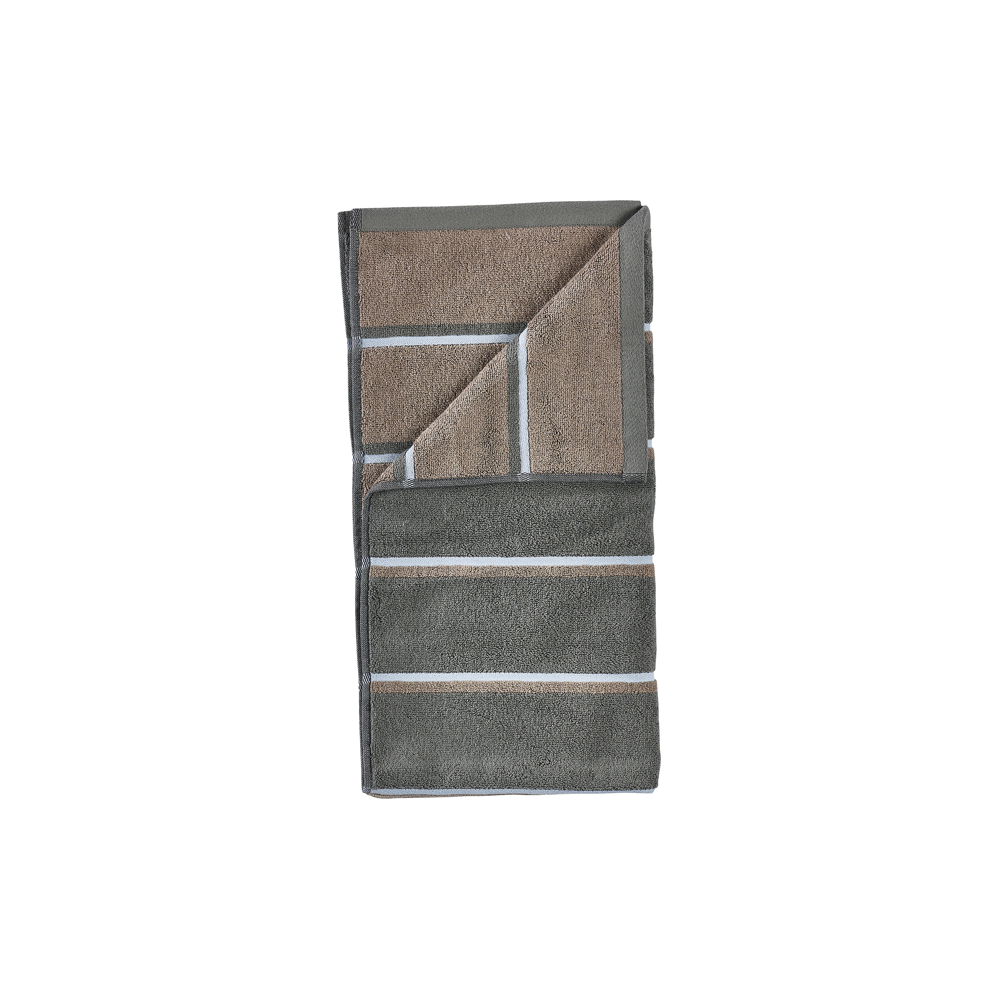 Zone Denmark - Sauna håndklæde, olive green/taupe/blue fog - 70x140 cm