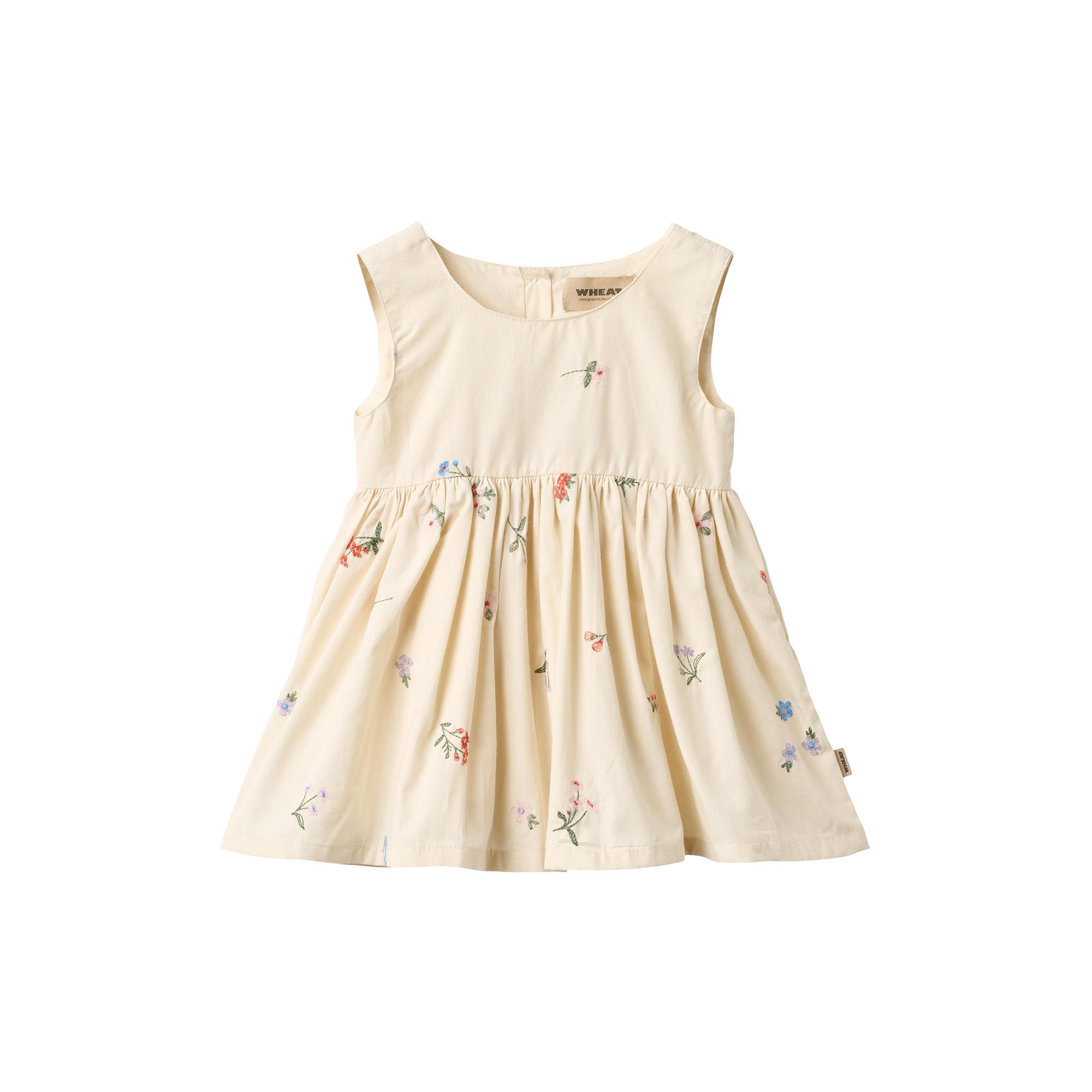 Wheat - Pinafore Wrinkle Sienna, ivory embroidery flowers - Str. 6M-68