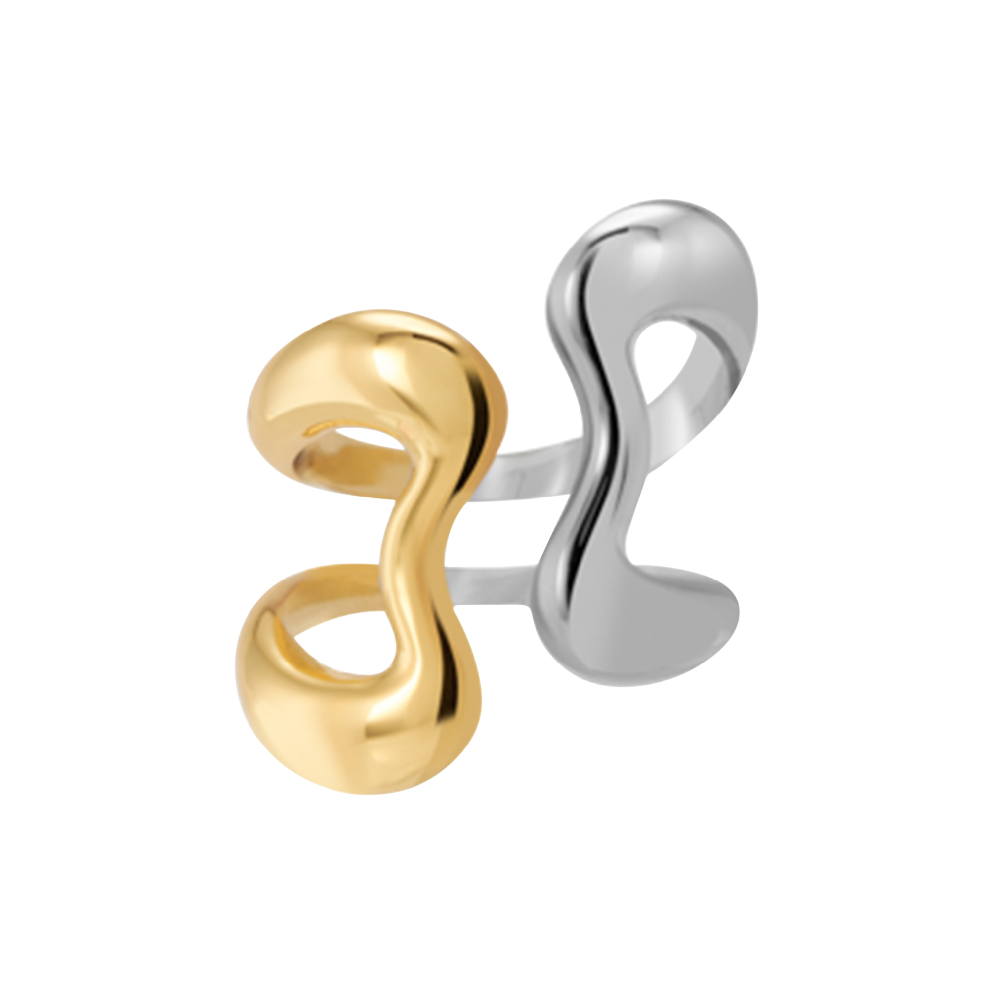 bangle up - B LINE Ring, light gold/rhodium