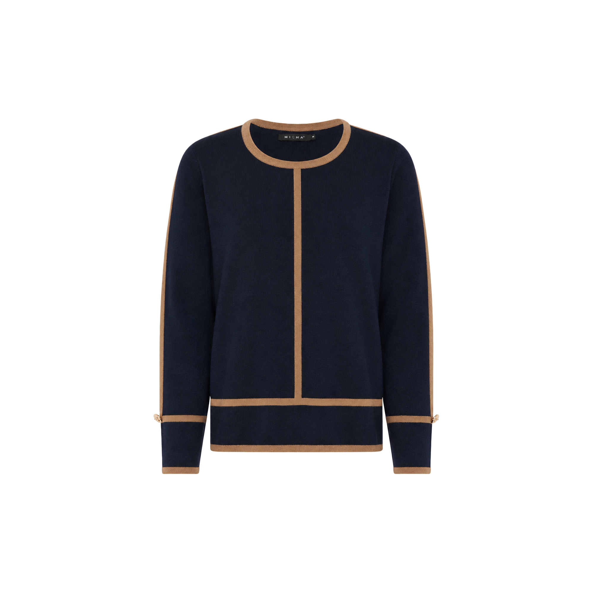 Micha - Jumper Sporty Milano Knit, navy/camel - Str. L