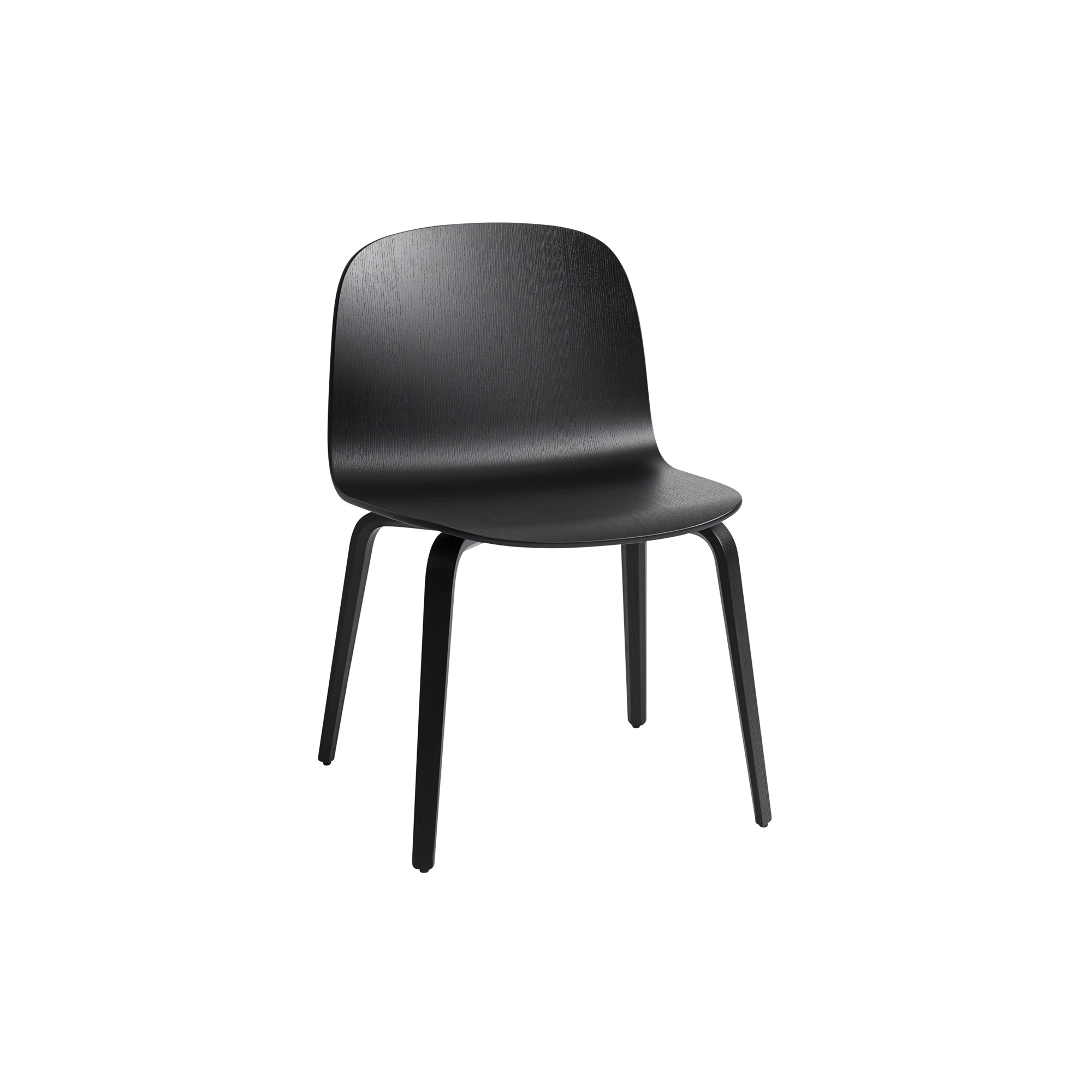 Muuto - Visu Chair with Wood Base, black/black