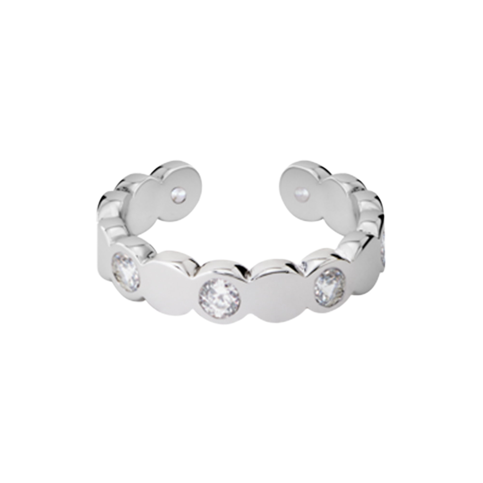 bangle up - LUMI ring, rhodium/zirconia
