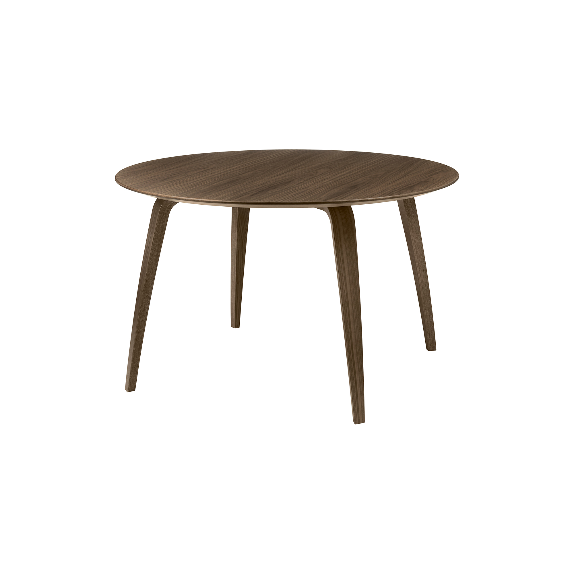 GUBI - GUBI Round Dining Table, matt lacquered american walnut - H: 74 x Ø 120 cm.