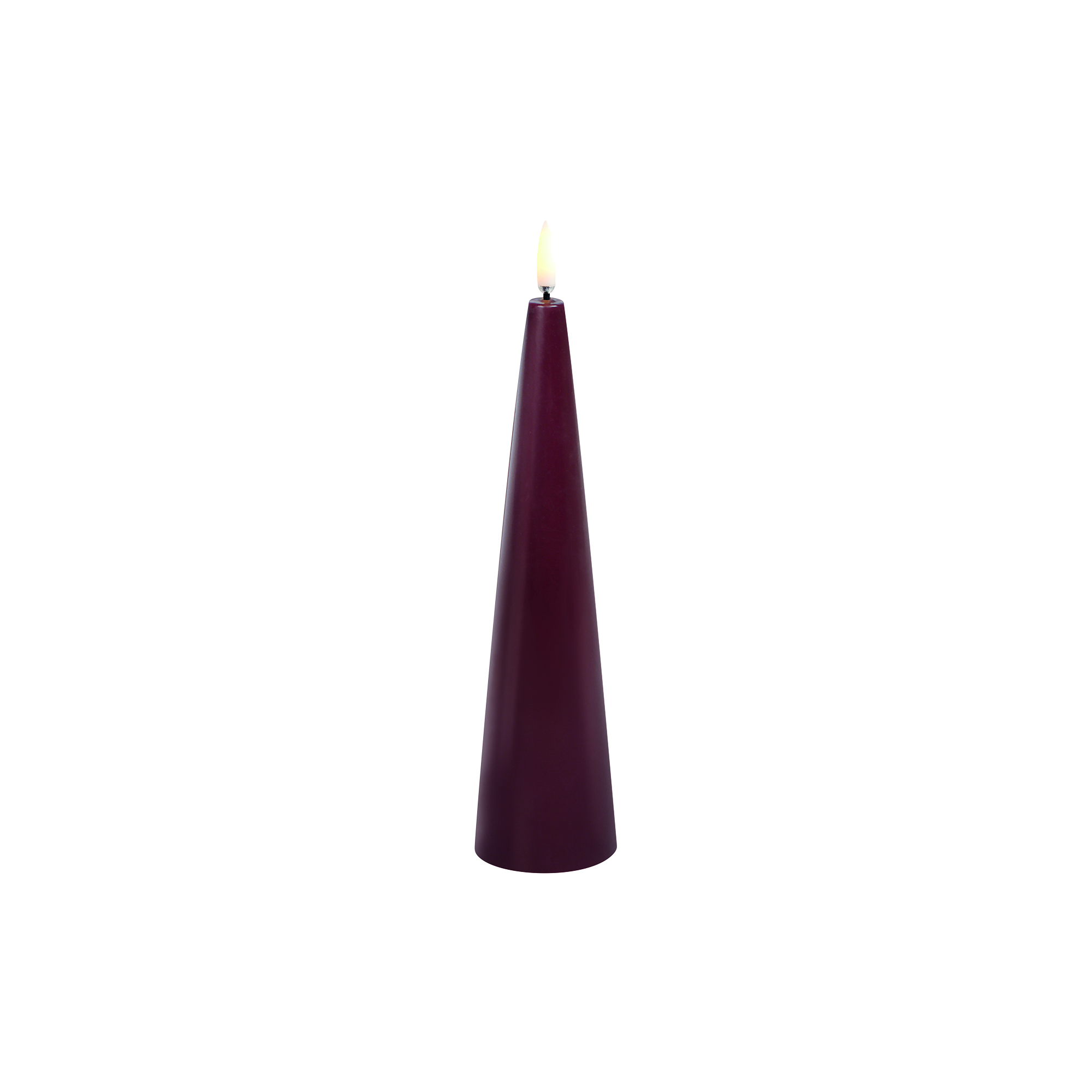 Uyuni Lighting - LED cone candle, wine red - L21.5 cm