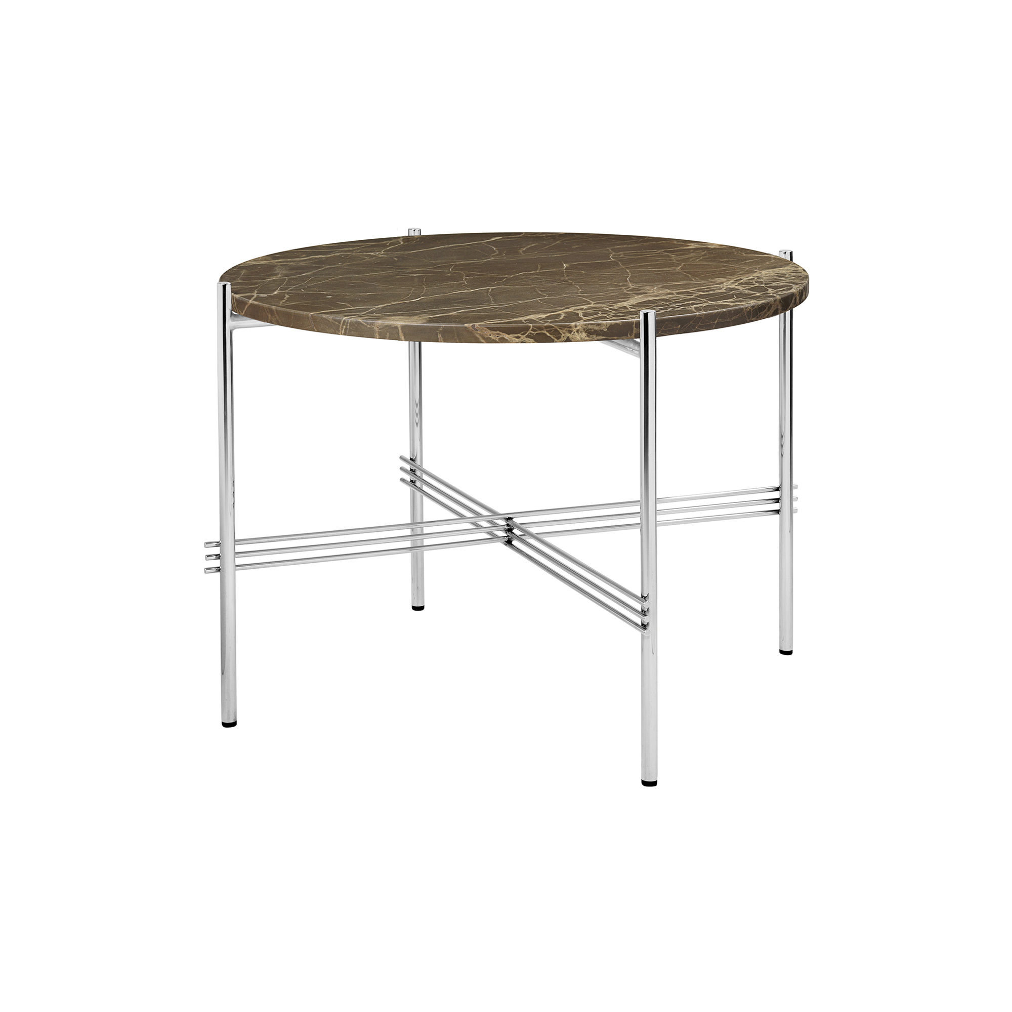 GUBI - TS Coffee Table Ø55, brown emperador marble/steel - Ø55 cm