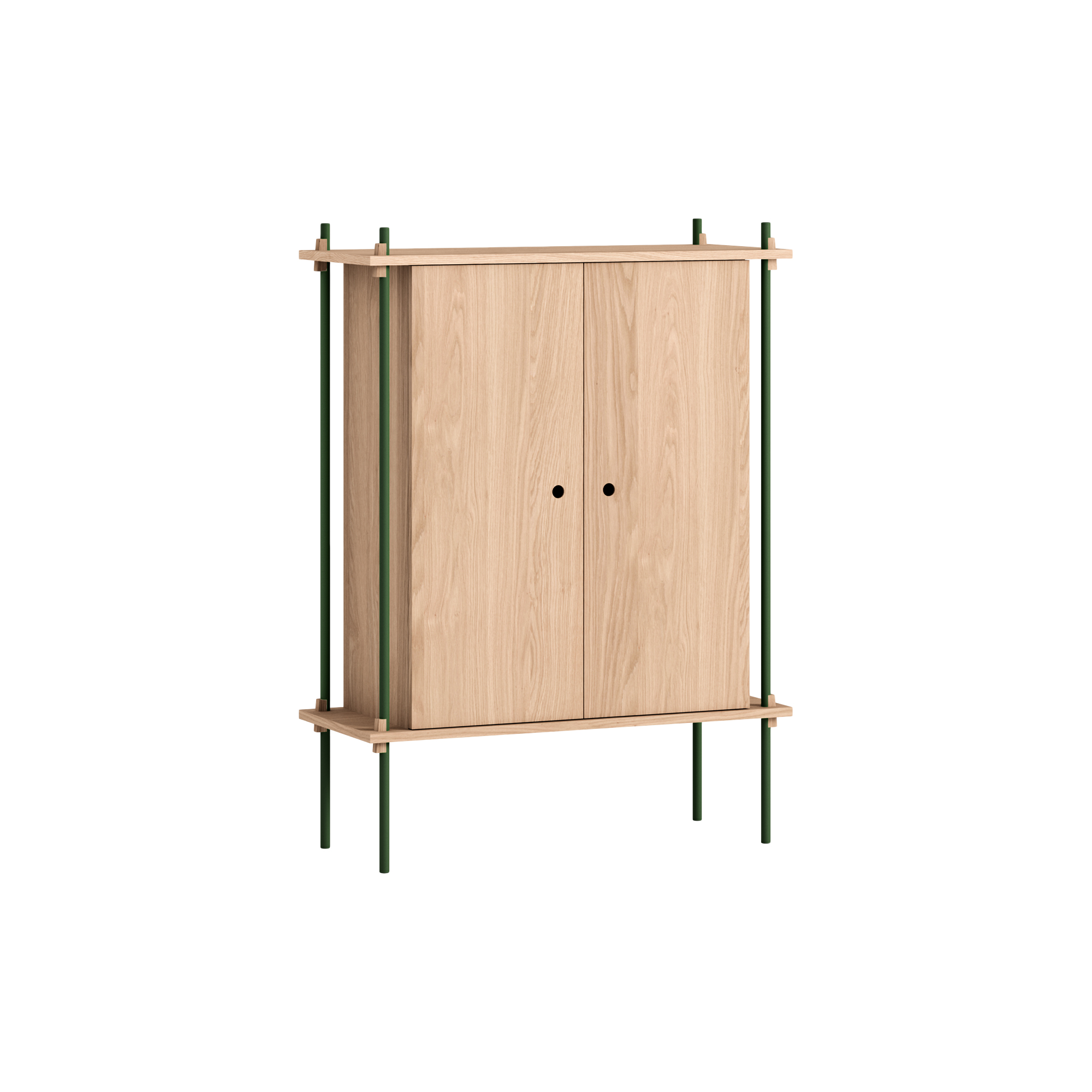 MOEBE - Shelving Cabinet, oak/pine green