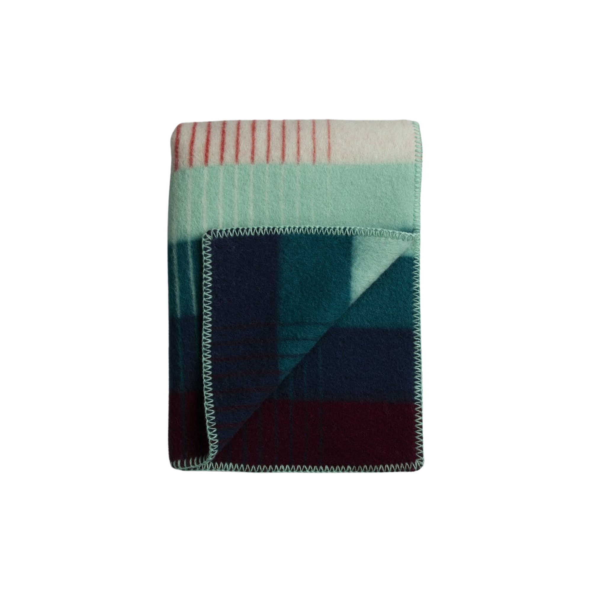 Røros Tweed - ÅSMUND GRADIENT Throw, red/turquoise