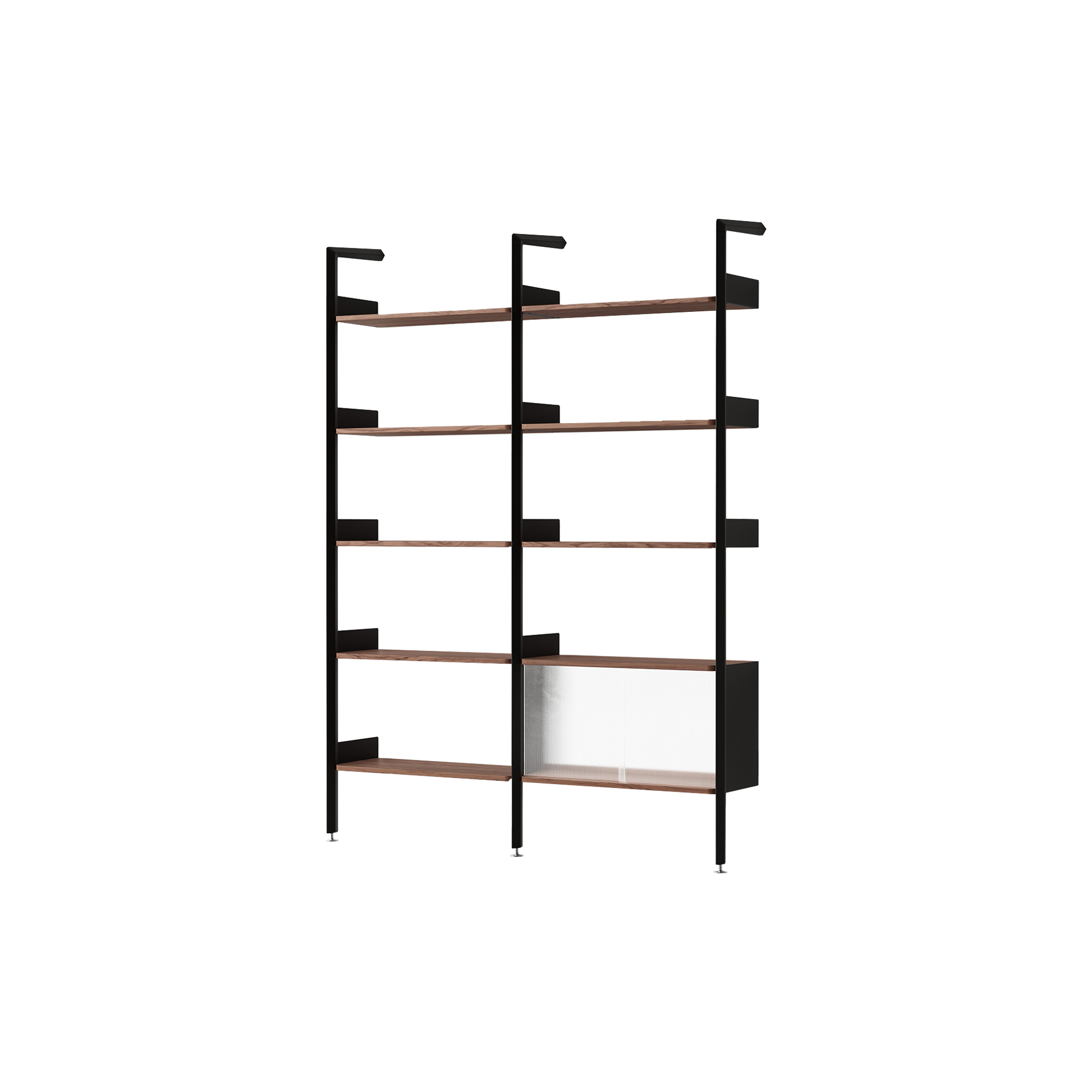 &Tradition - Rombe IF1 & IF6 Shelving System Configuration C, anthracite/walnut