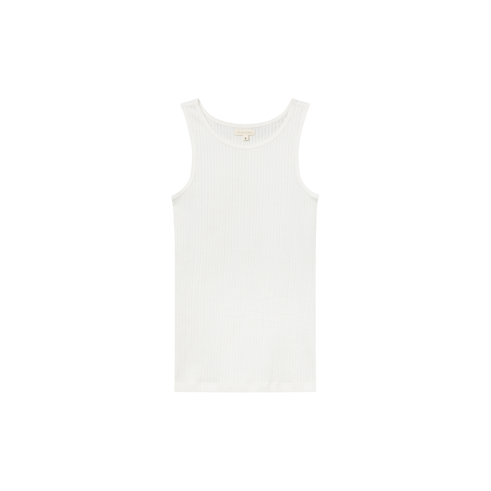 Studio Feder - Irene pointelle top, white - Str. XS
