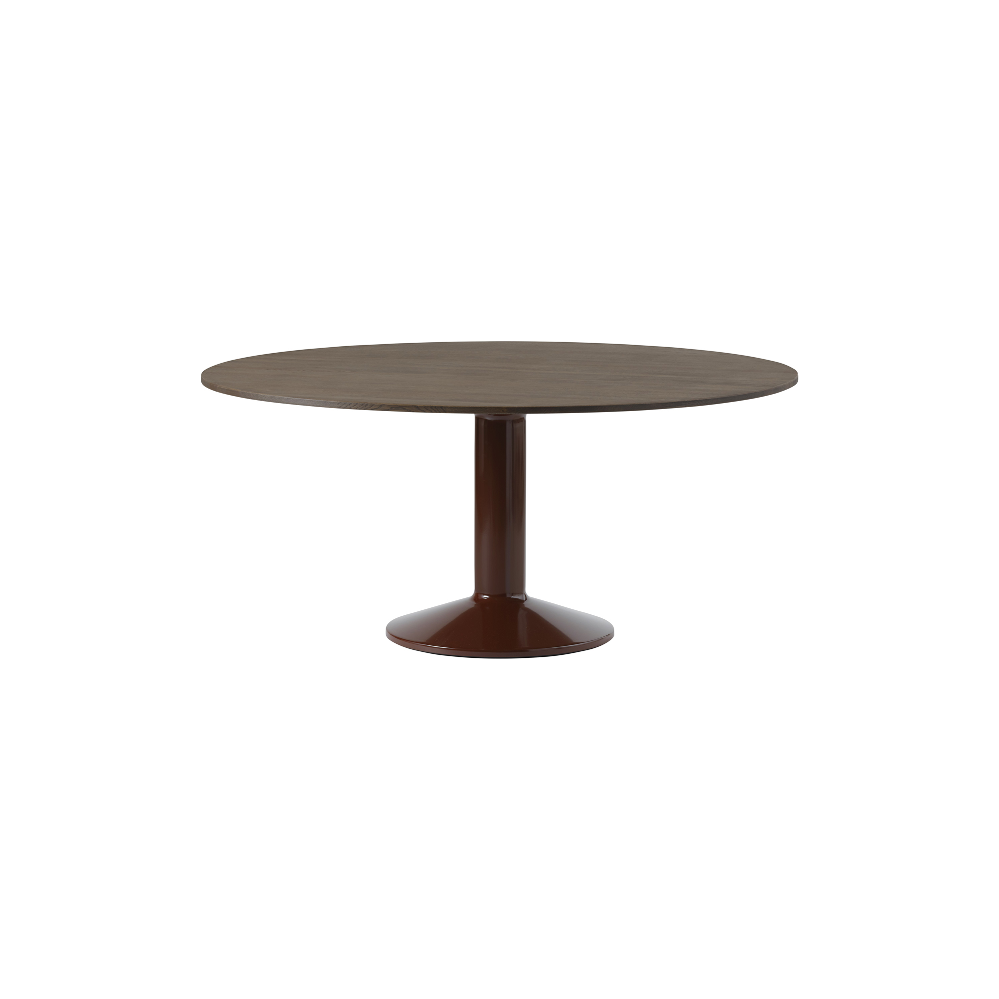 Muuto - Midst Table, dark oiled oak/dark red - Ø160 cm