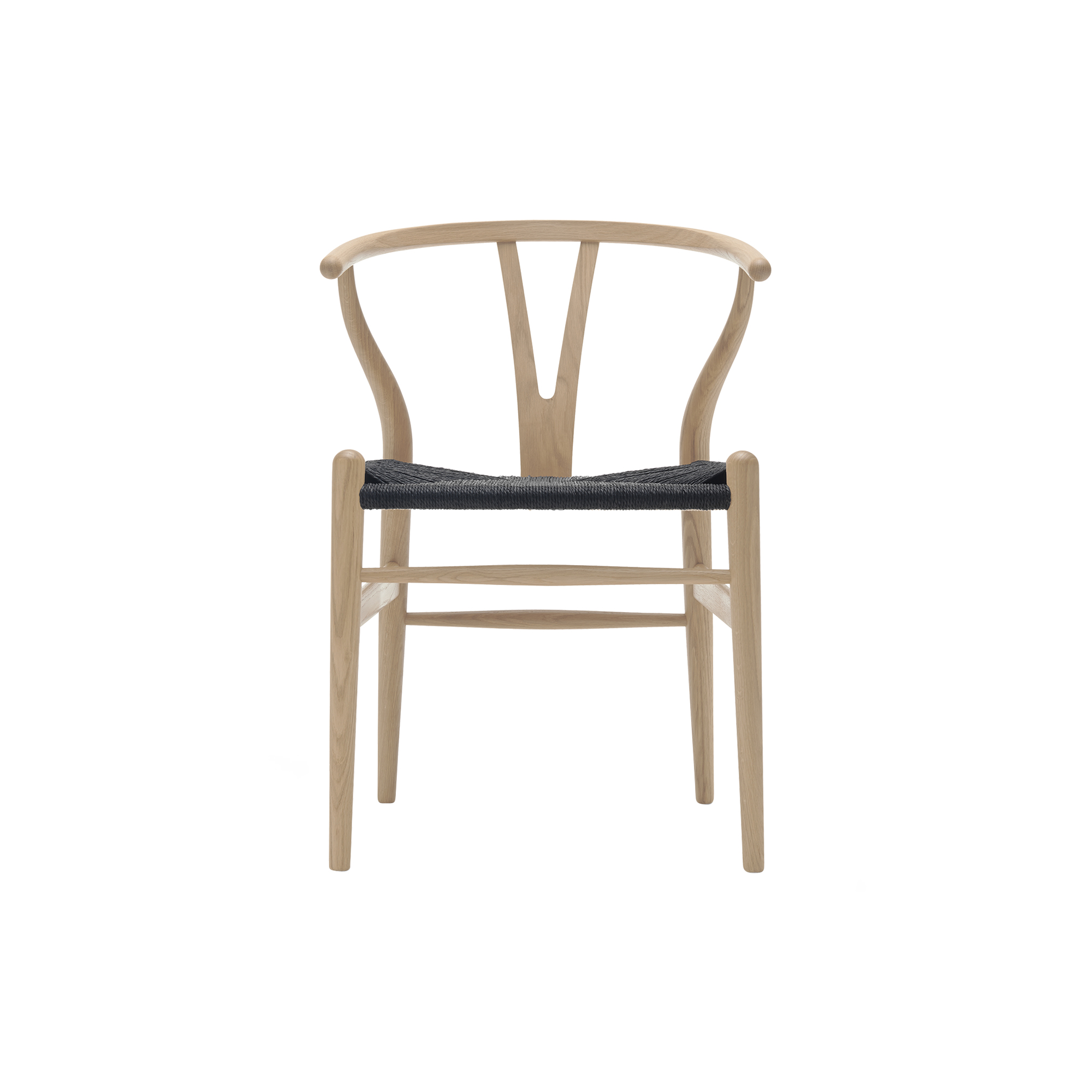 Carl Hansen & Søn - CH24 Y-stolen spisebordsstol, sæbebehandlet eg/sort - H: 76 x B: 55 x D: 51 cm.