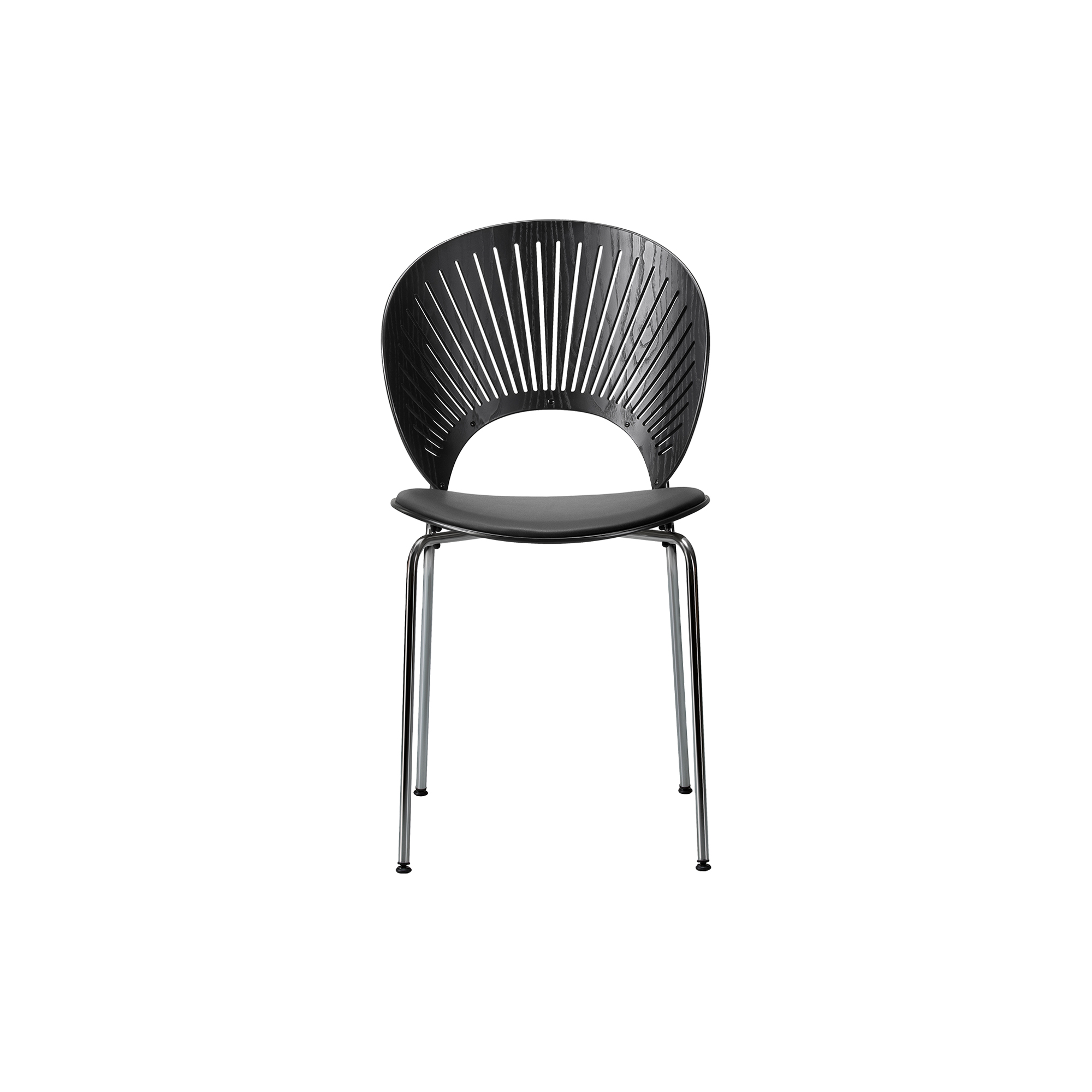 Fredericia Furniture - 3396 Trinidad stol med sædepolstring, black ash/black/chrome