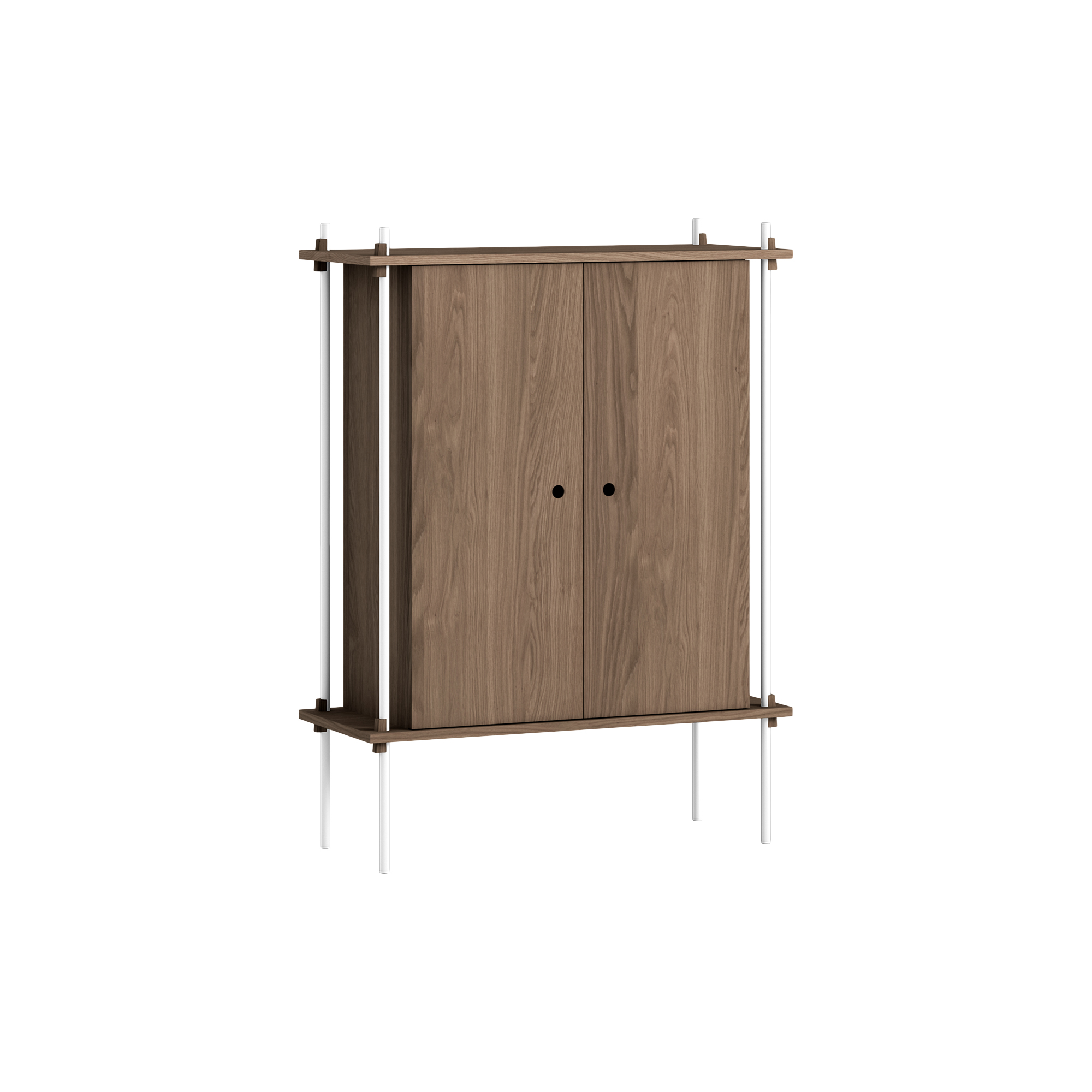 MOEBE - Shelving Cabinet, smoked oak/white