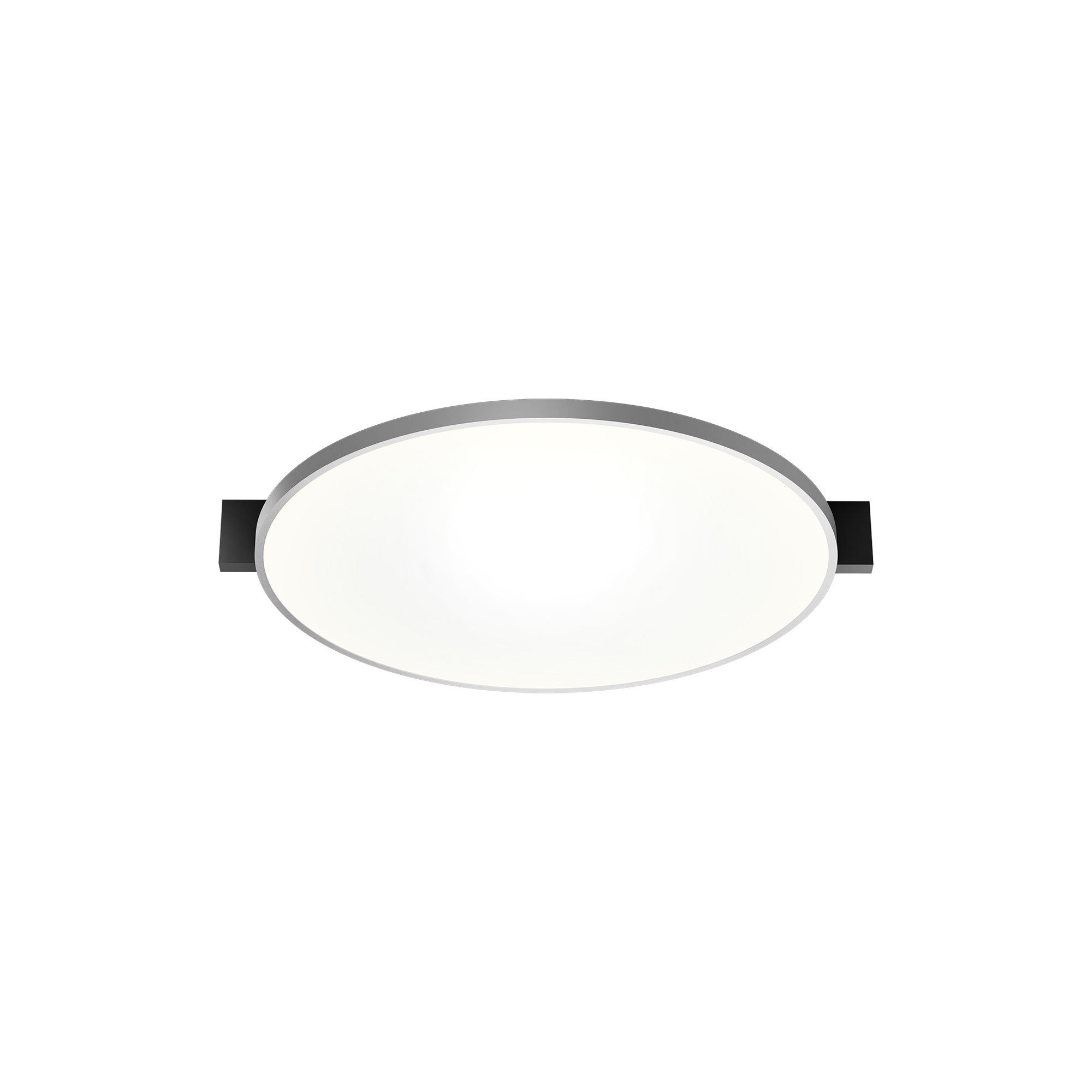 LIGHT-POINT - INLAY ROUND C3 loft-/væglampe, matt black/satin silver - H: 5 x Ø 44 cm.