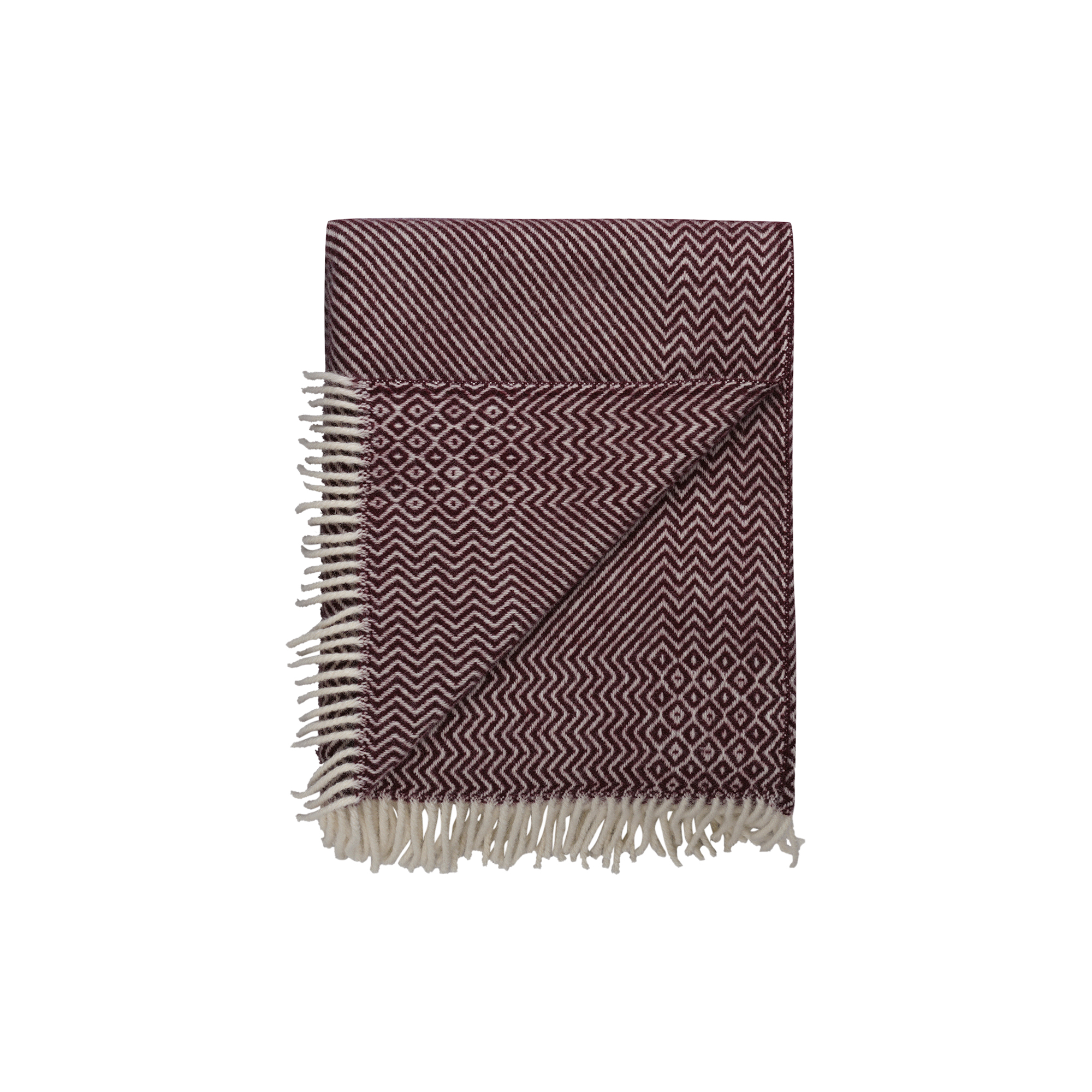 Røros Tweed - KATTEFOT Throw, burgundy