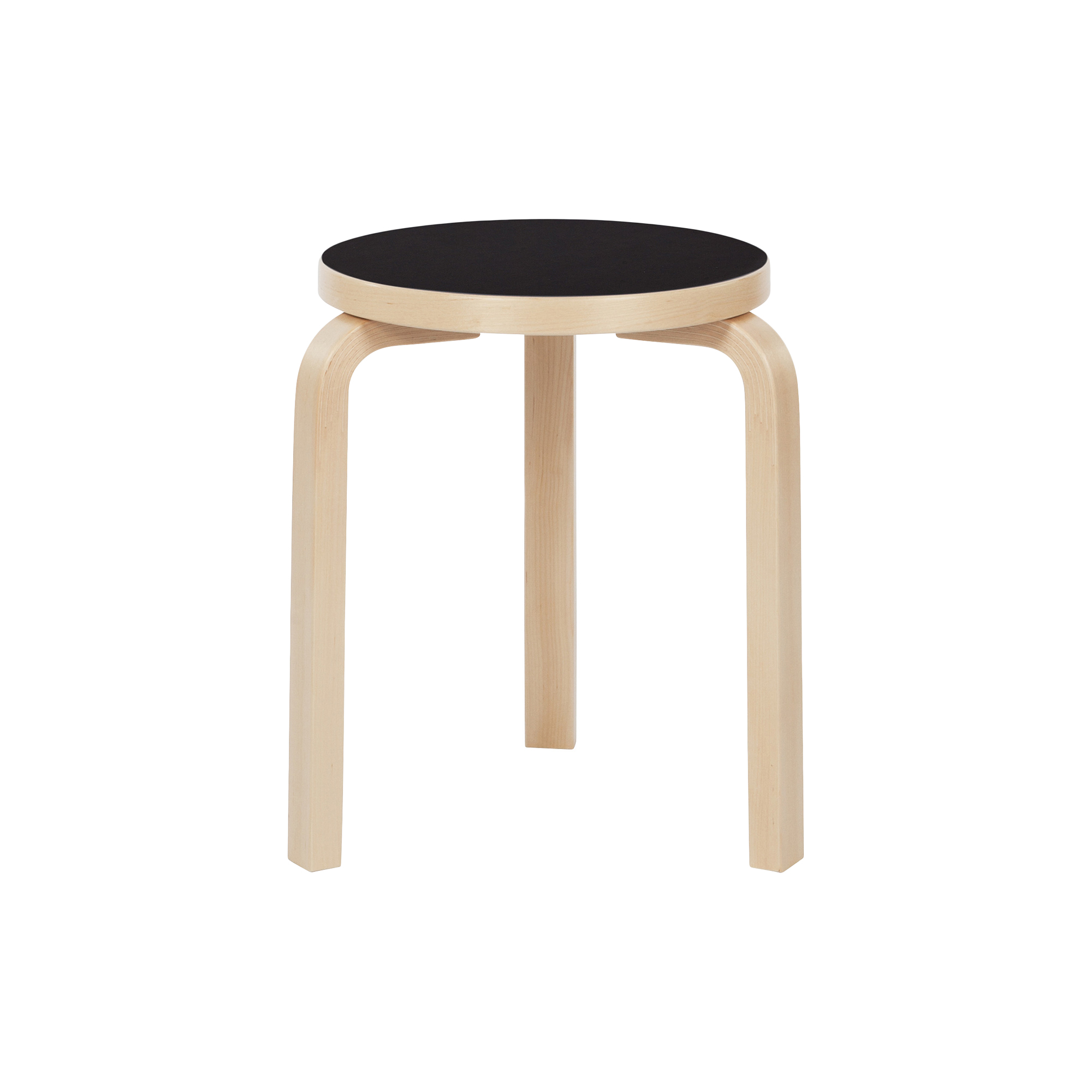 Artek - Stool 60, black linoleum