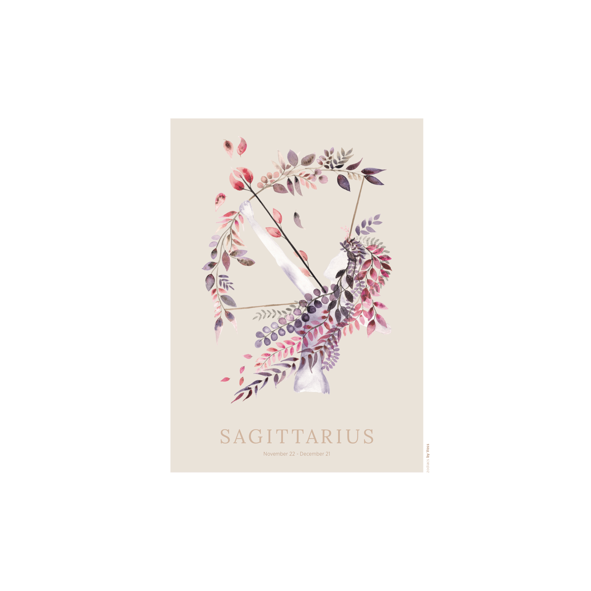 All by Voss - Skytten plakat, Zodiacs - 21x30 cm