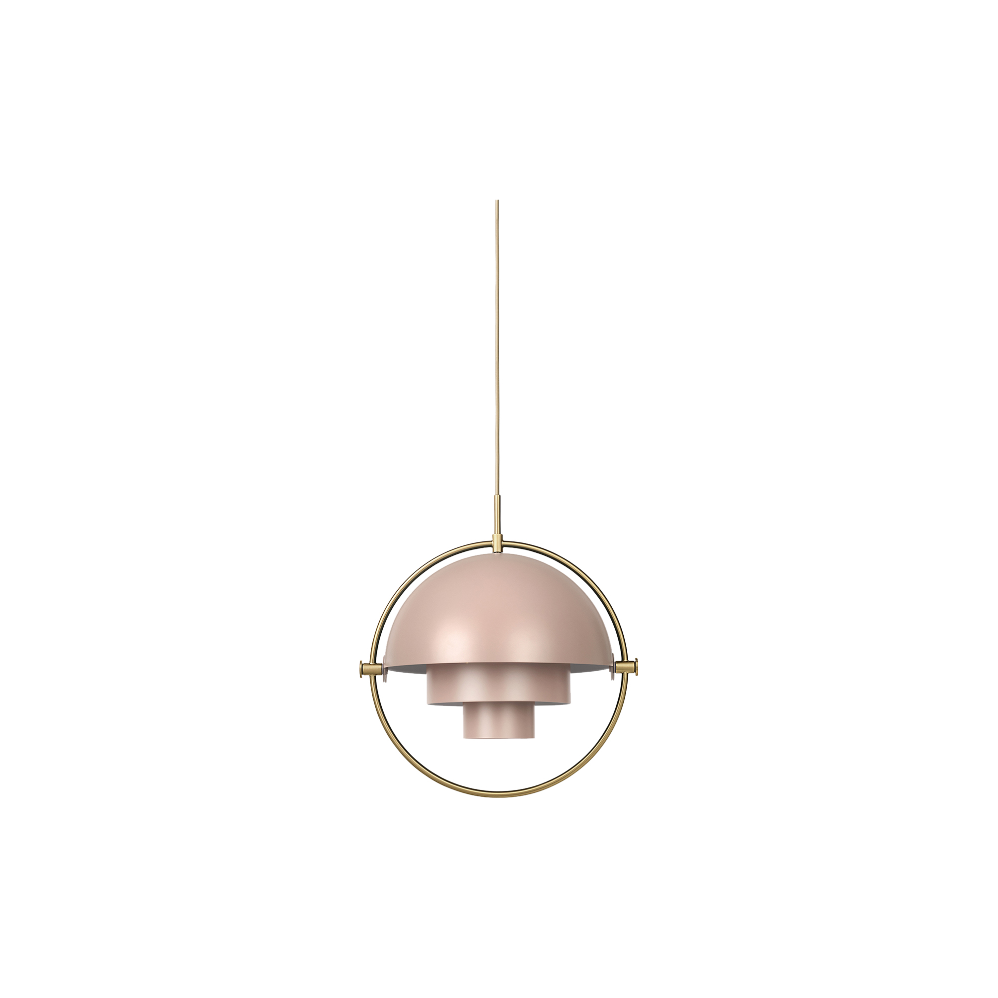 GUBI - Multi-Lite Pendant, rose dust semi matt/brass - H: 42 x Ø 32 cm.