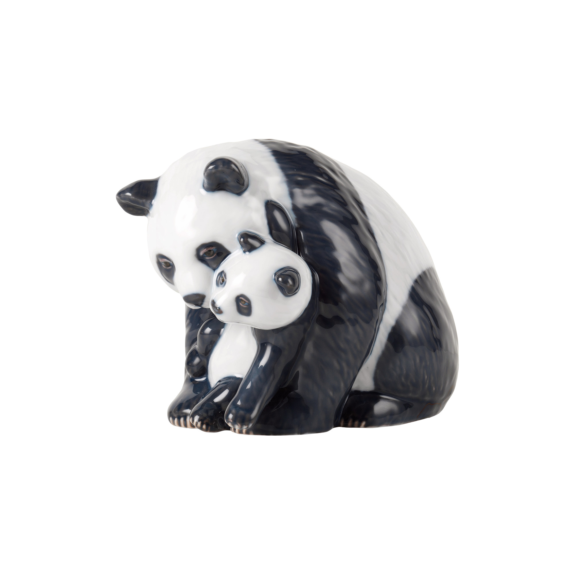 Royal Copenhagen - Panda med unge figur, Figurine