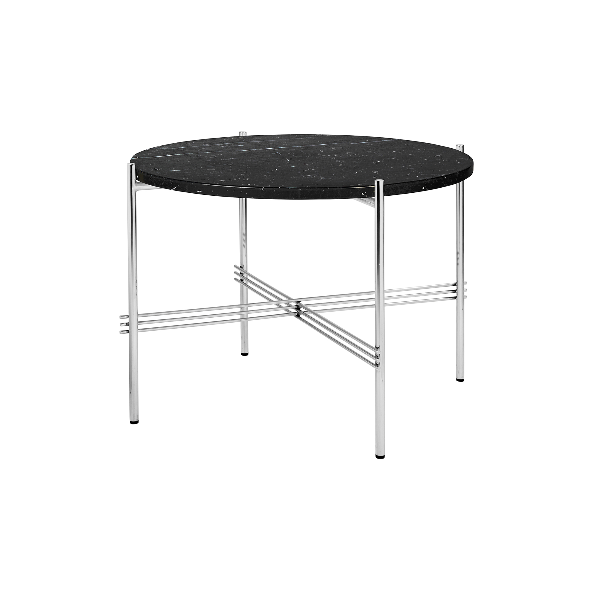 GUBI - TS Coffee Table Ø55, black marquina marble/steel - Ø55 cm