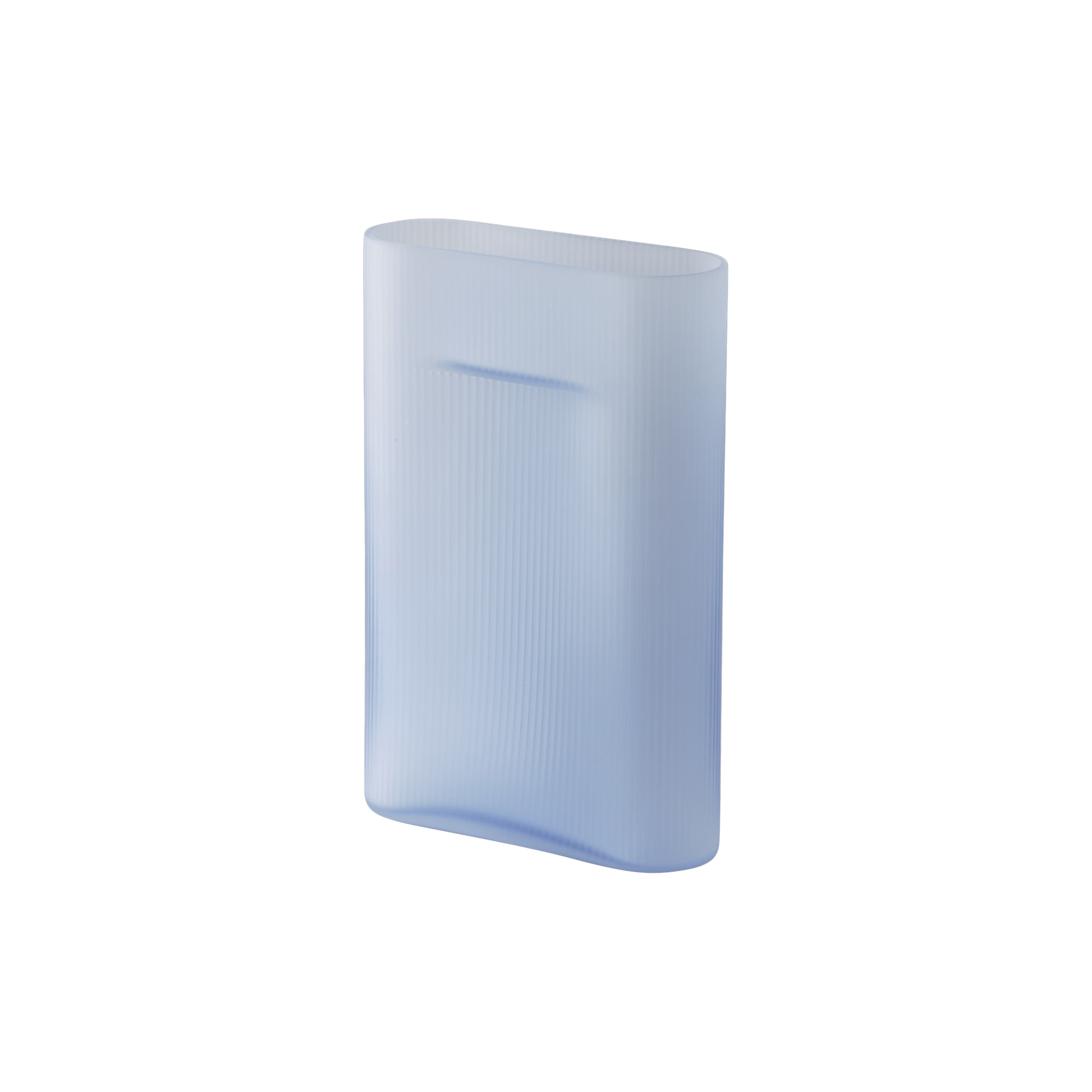 Muuto - Ridge Vase, light blue/frosted glass - H35 cm
