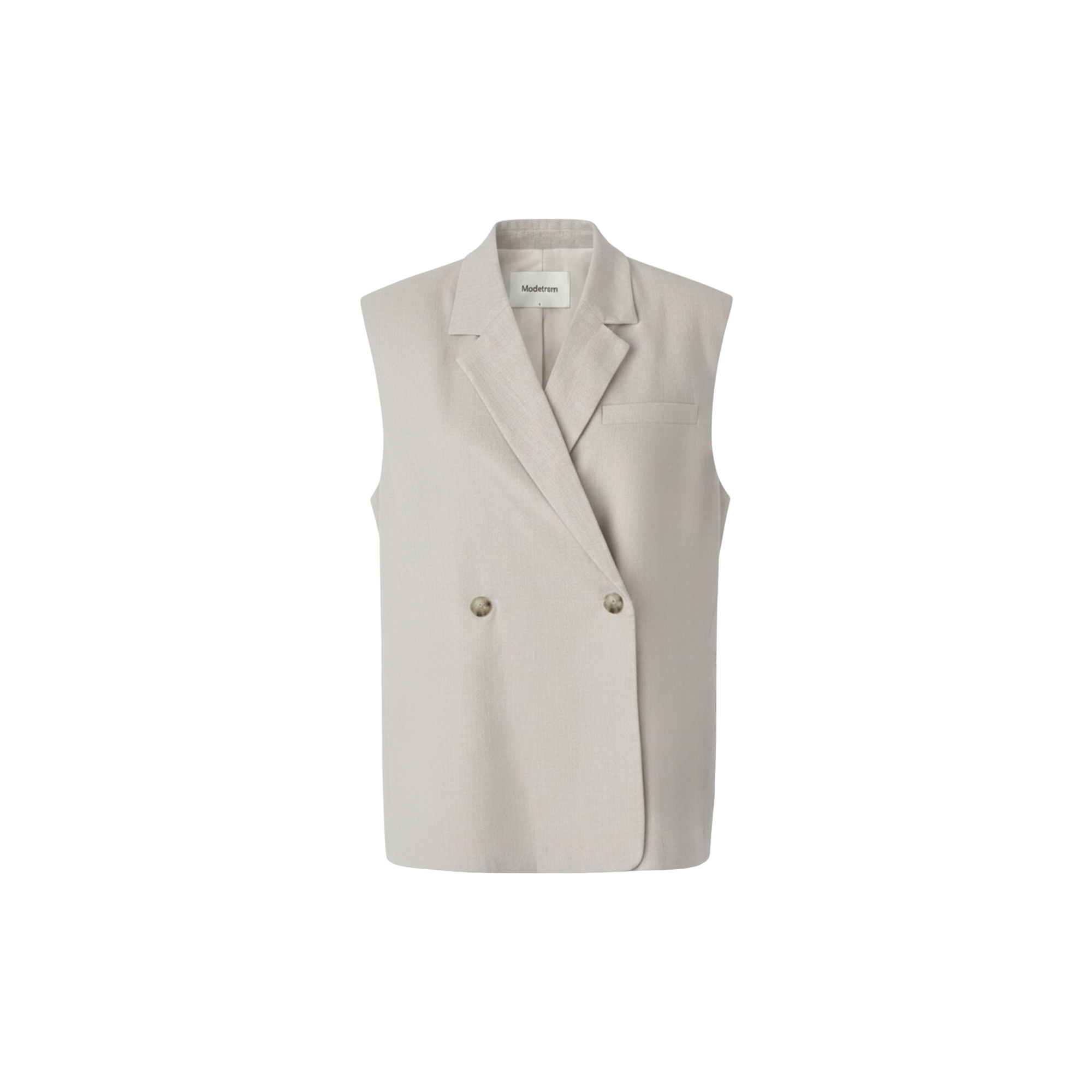 Modström - Galemd linen vest, beige melange - Str. S