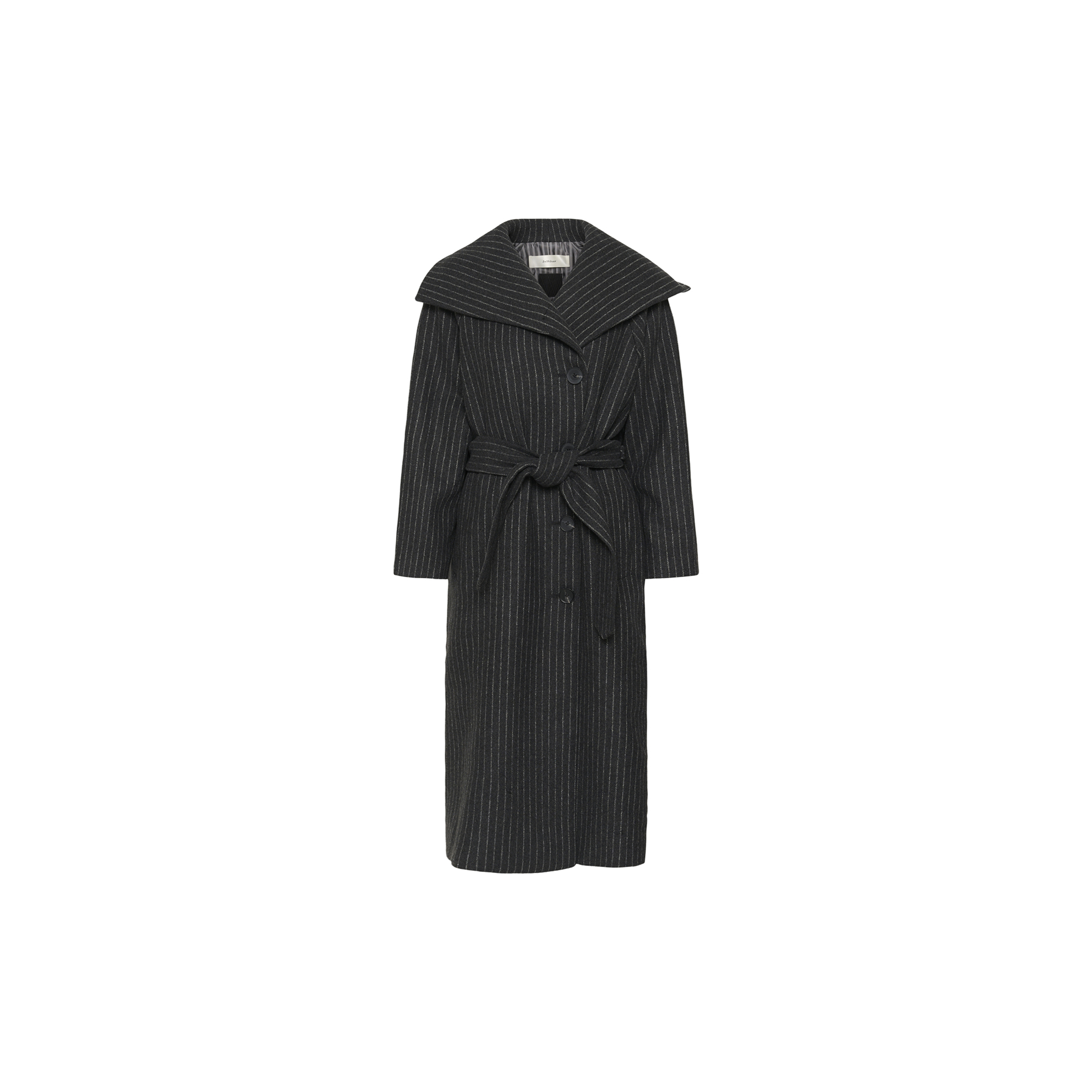 InWear - ZORAHIW LONG COAT PINSTRIPED, dark grey melange pinstripe - Str. 34