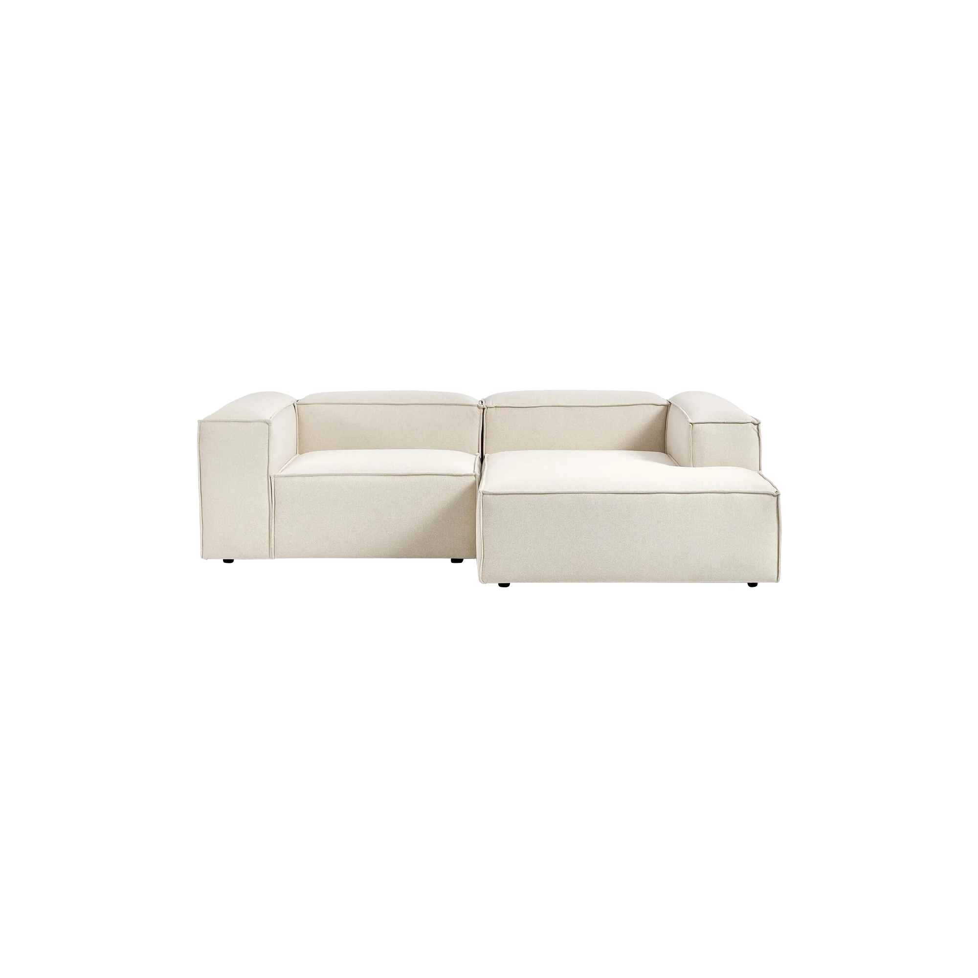 Westwing Collection - Lennon 2 Seater Modular Left Corner Sofa, woven off white