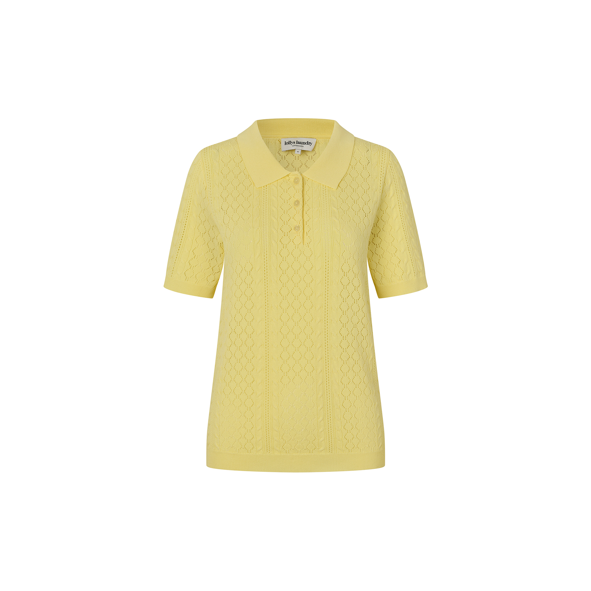 Lollys Laundry - AlaiaLL Polo Knit S/S, neon yellow - Str. M