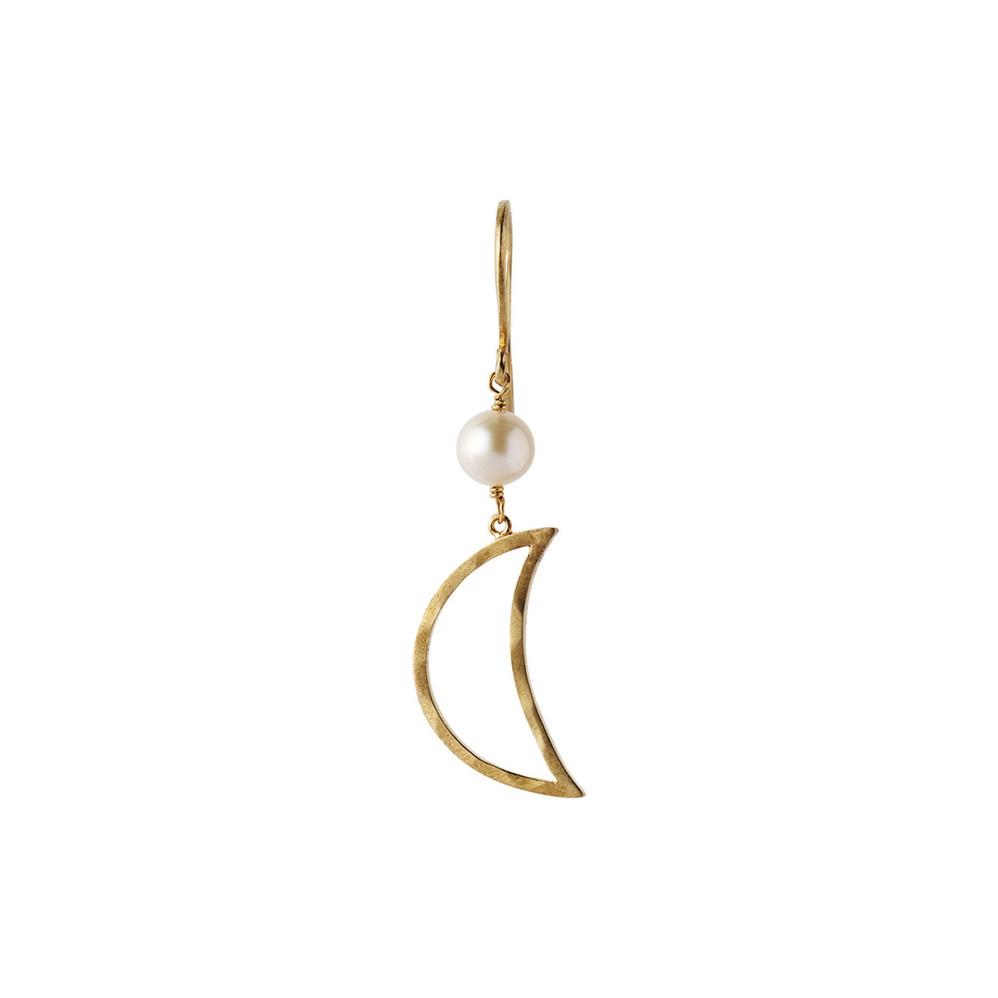 Stine A Jewelry - Bella Moon Earring With Pearl Single, gold