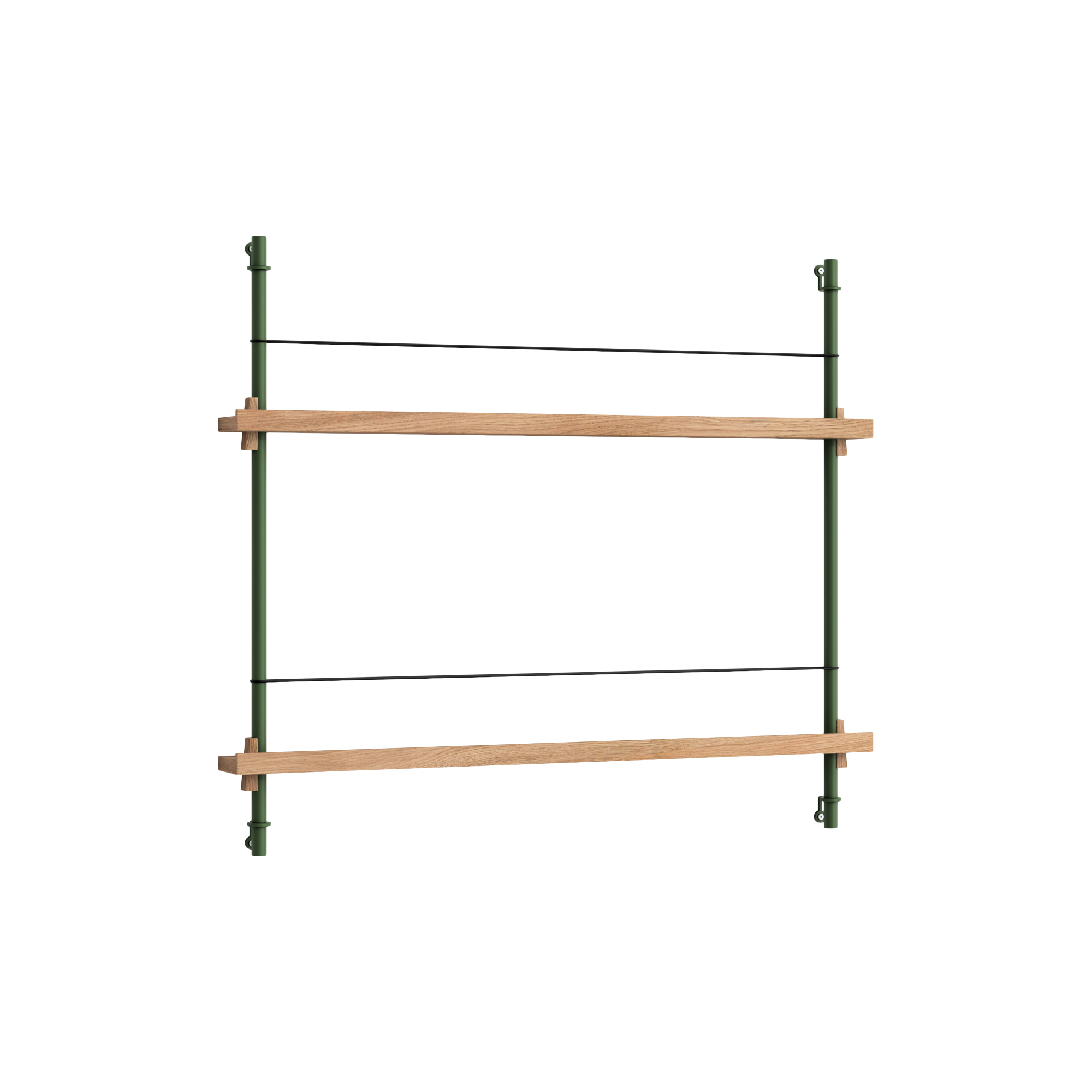 MOEBE - Magazine Shelving Small, oak/pine green