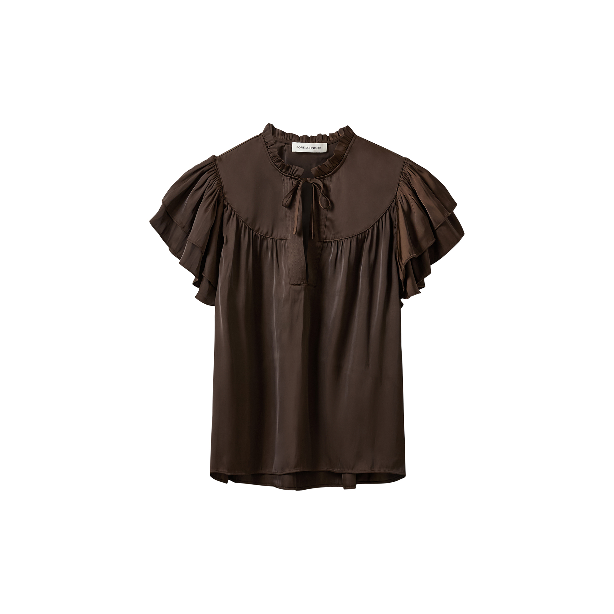Sofie Schnoor - LALILASW FRILL TOP, intense brown - Str. 40