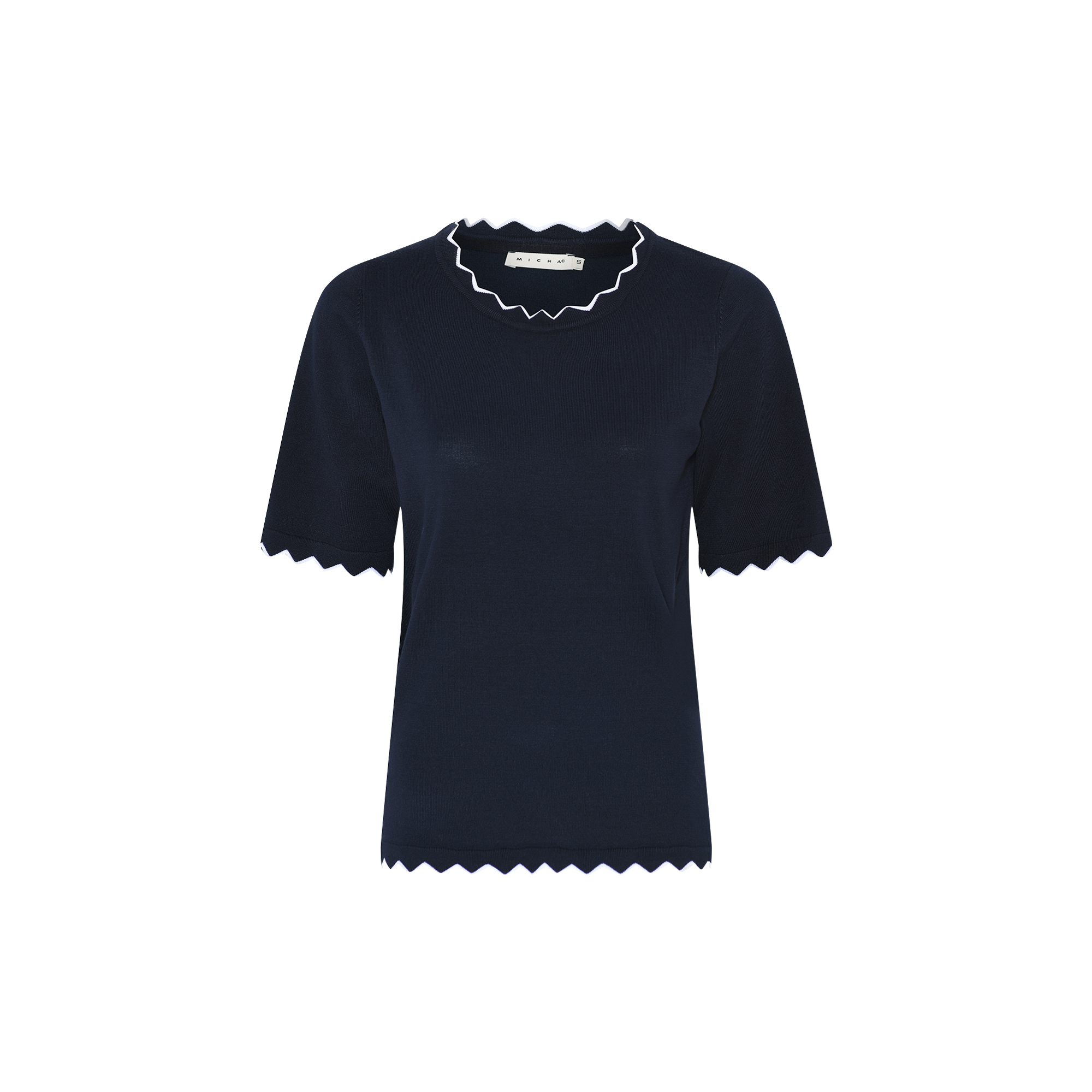 Micha - Basis viskosestrik med kant, navy - Str. XS