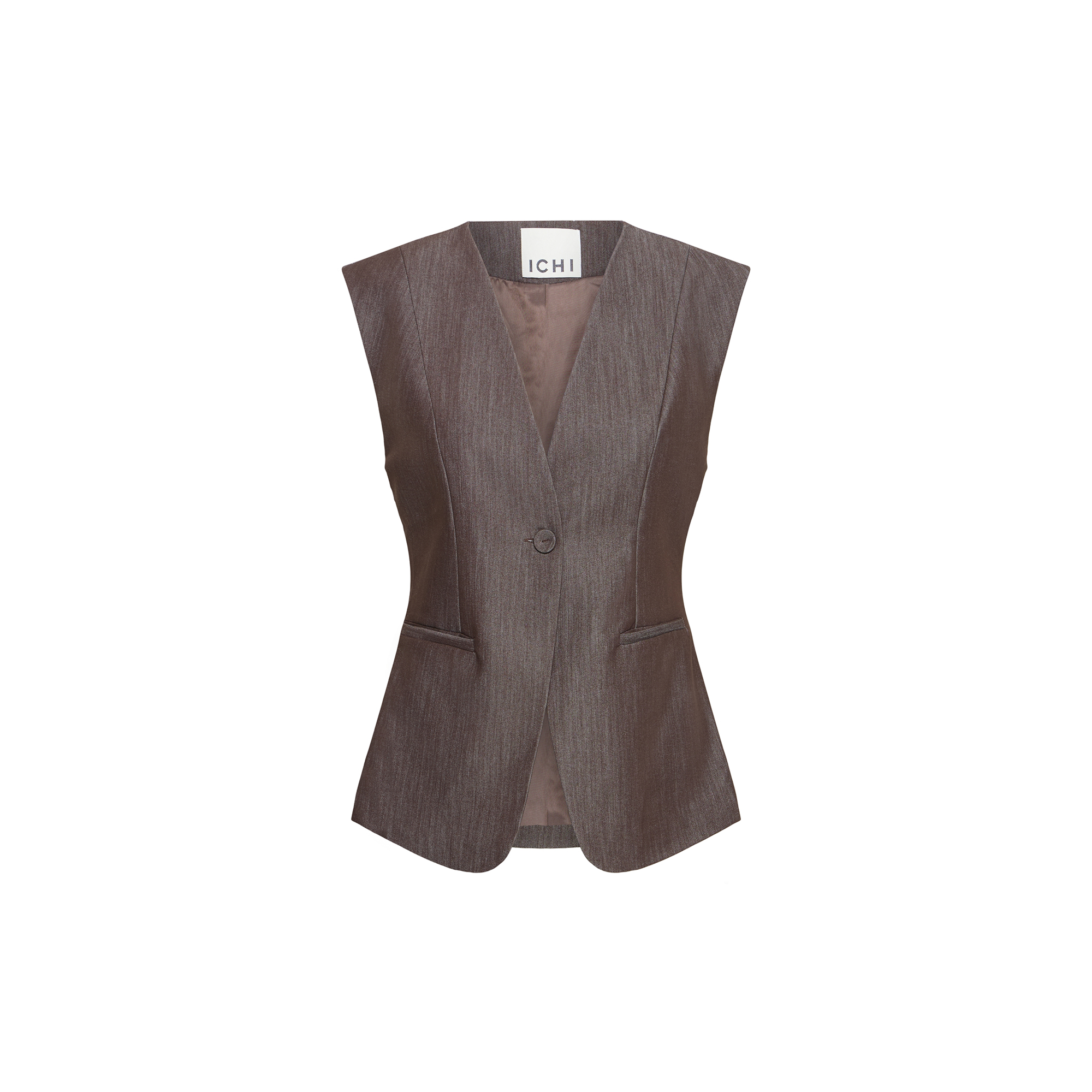 ICHI - IHJUMI Waistcoat, coffee bean melange - Str. 40