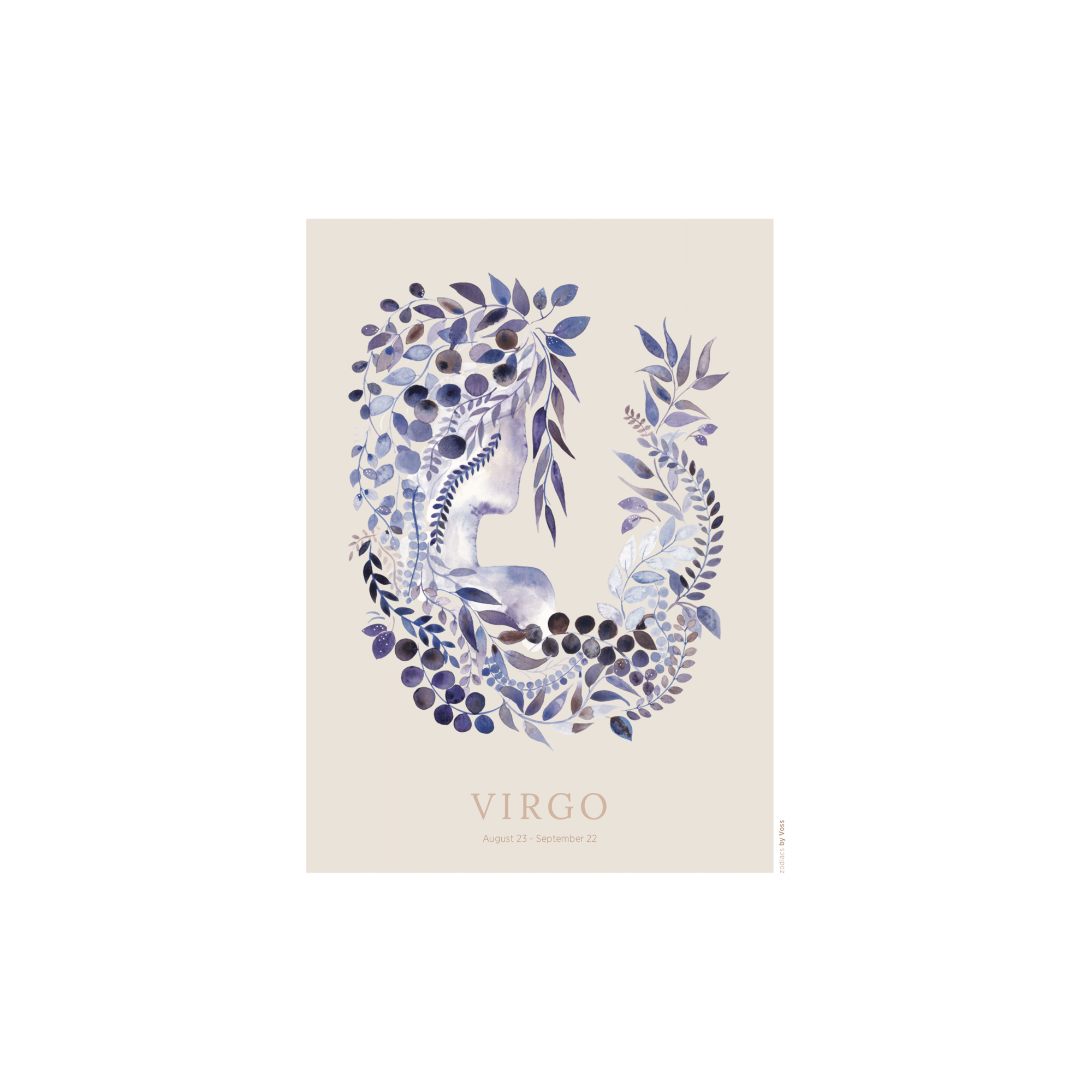 All by Voss - Jomfruen plakat, Zodiacs - 21x30 cm
