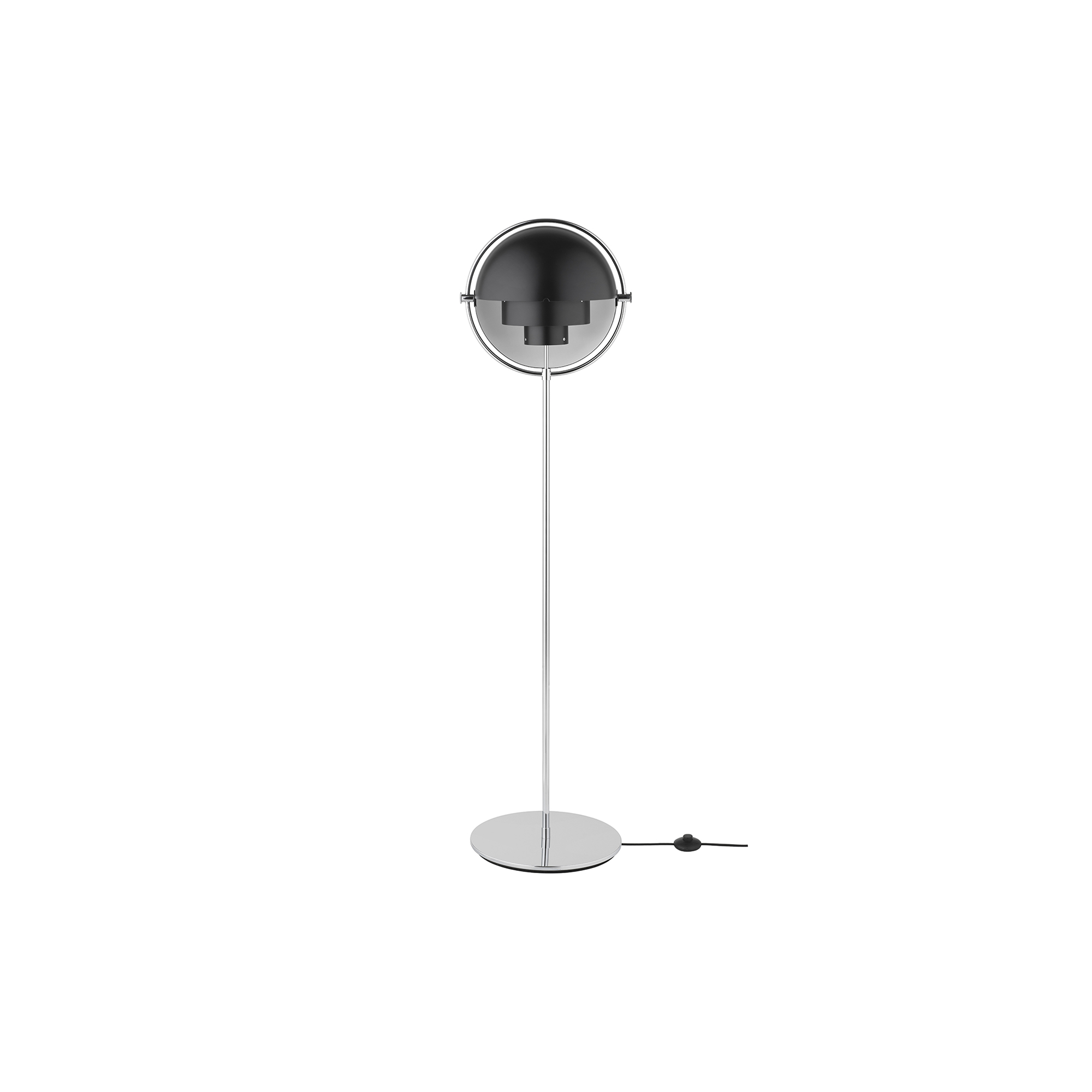 GUBI - Multi-Lite Floor Lamp, black semi matt/chrome - H: 148 x B: 39 x D: 32 cm.