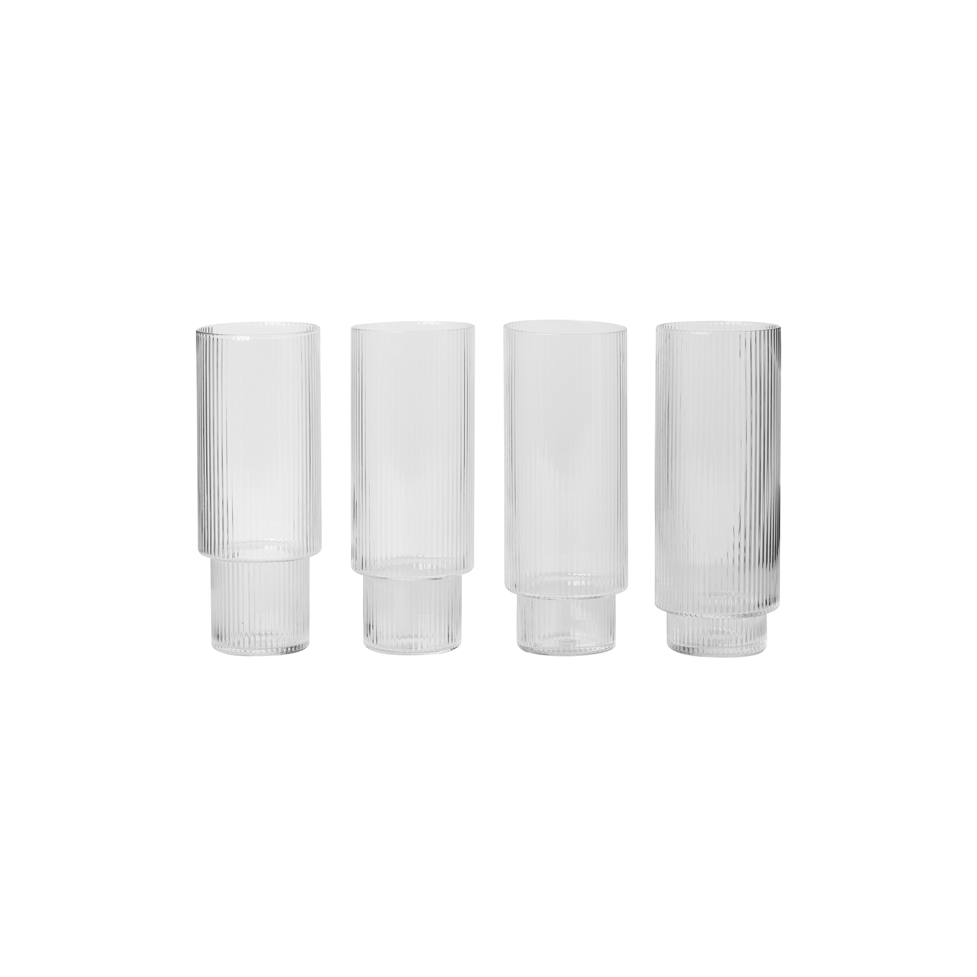 ferm LIVING - Ripple Long Drink Glasses 4 pcs