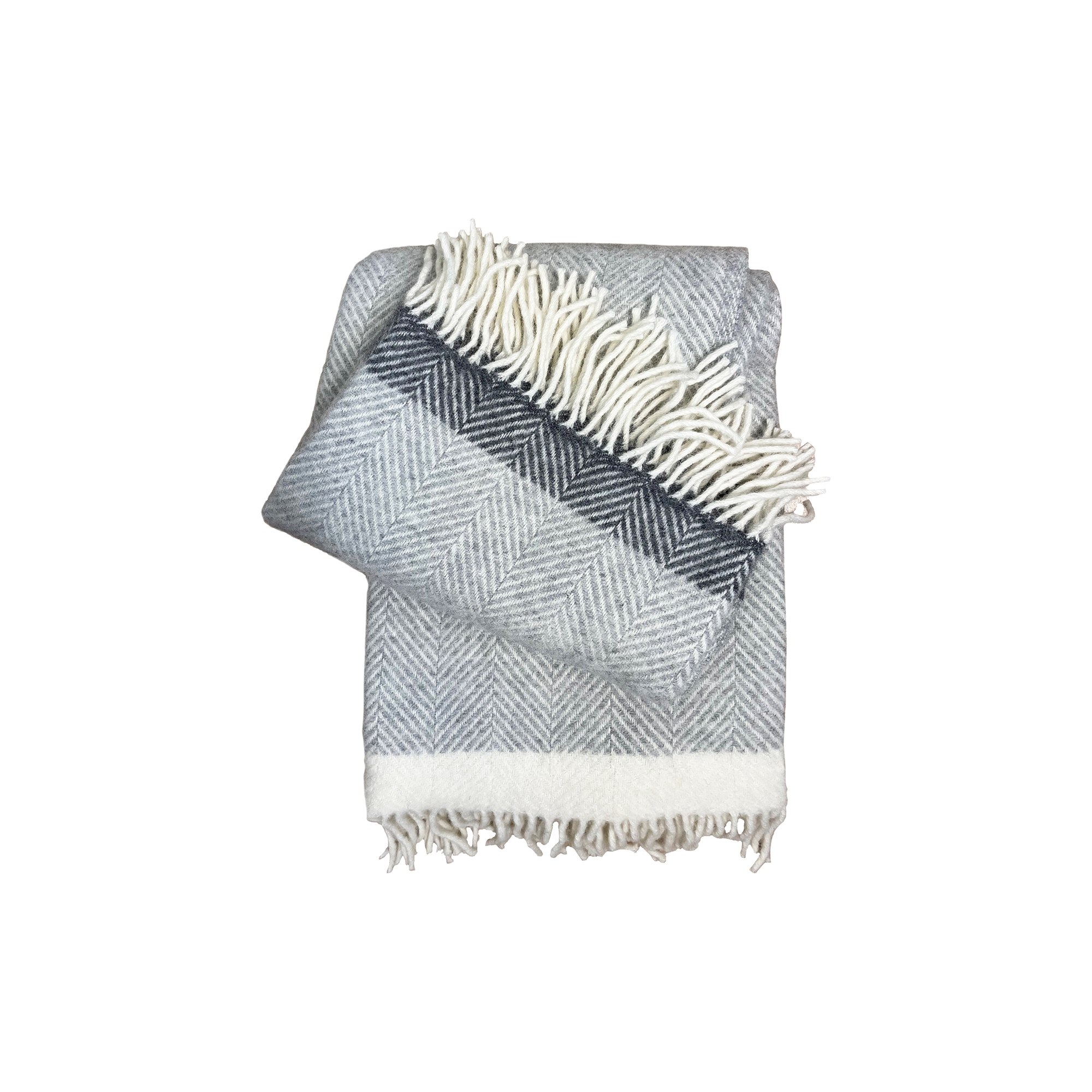Klippan Yllefabrik - Vilhelm plaid, grey - 130x200 cm.