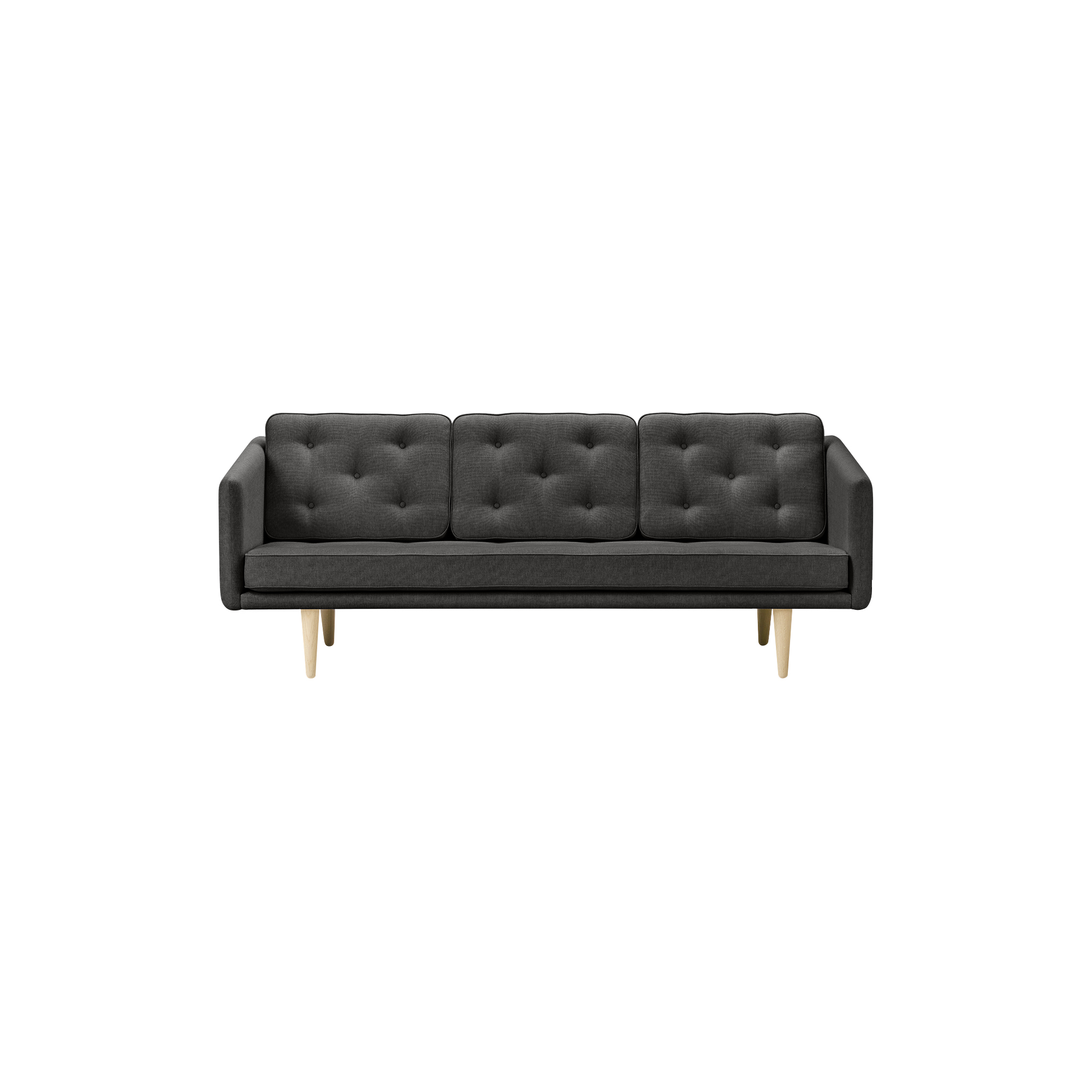 Fredericia Furniture - No. 1 2003 3 pers. sofa, dark grey/lakeret eg - H: 83 x L: 206 x D: 86 cm.