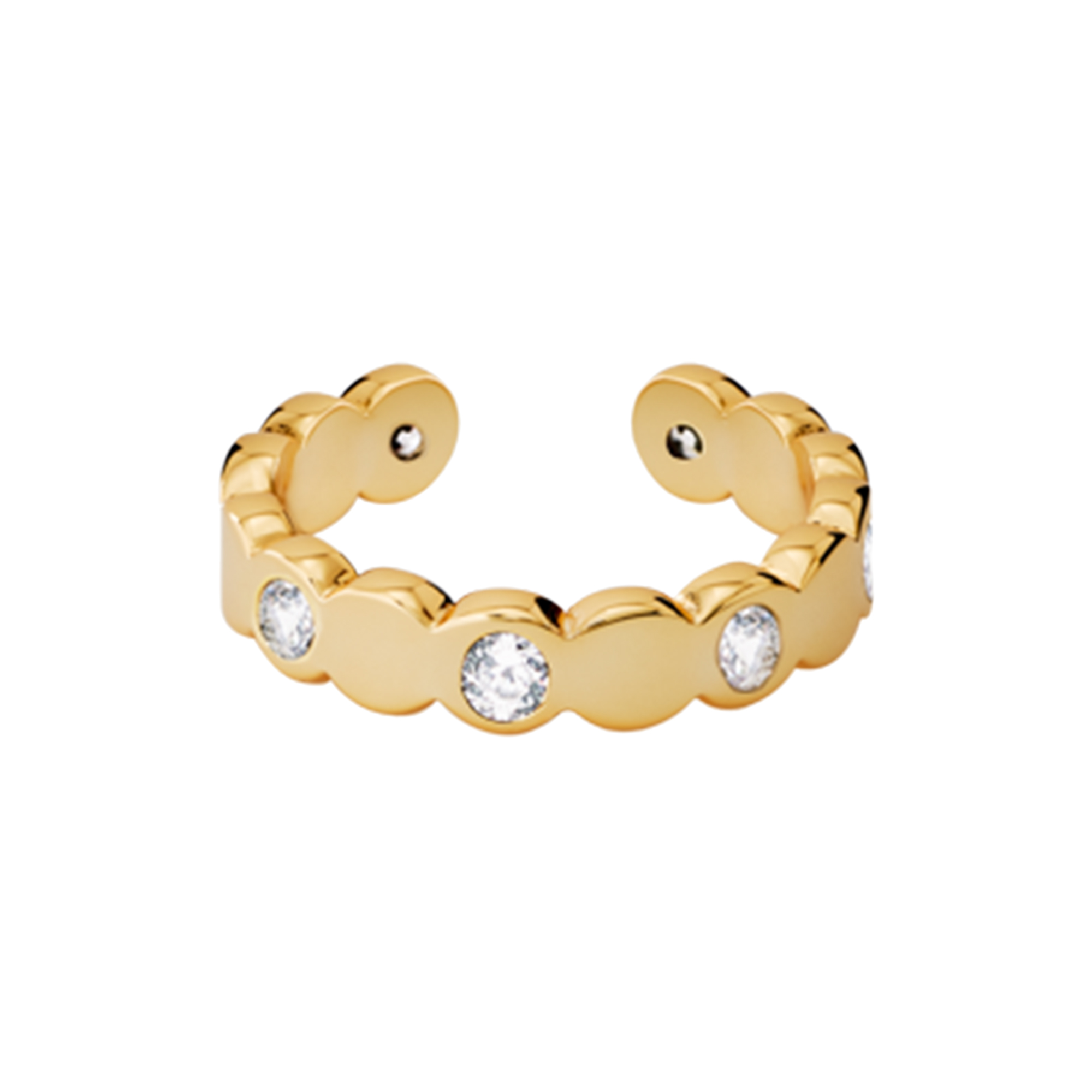 bangle up - LUMI ring, light gold/zirconia